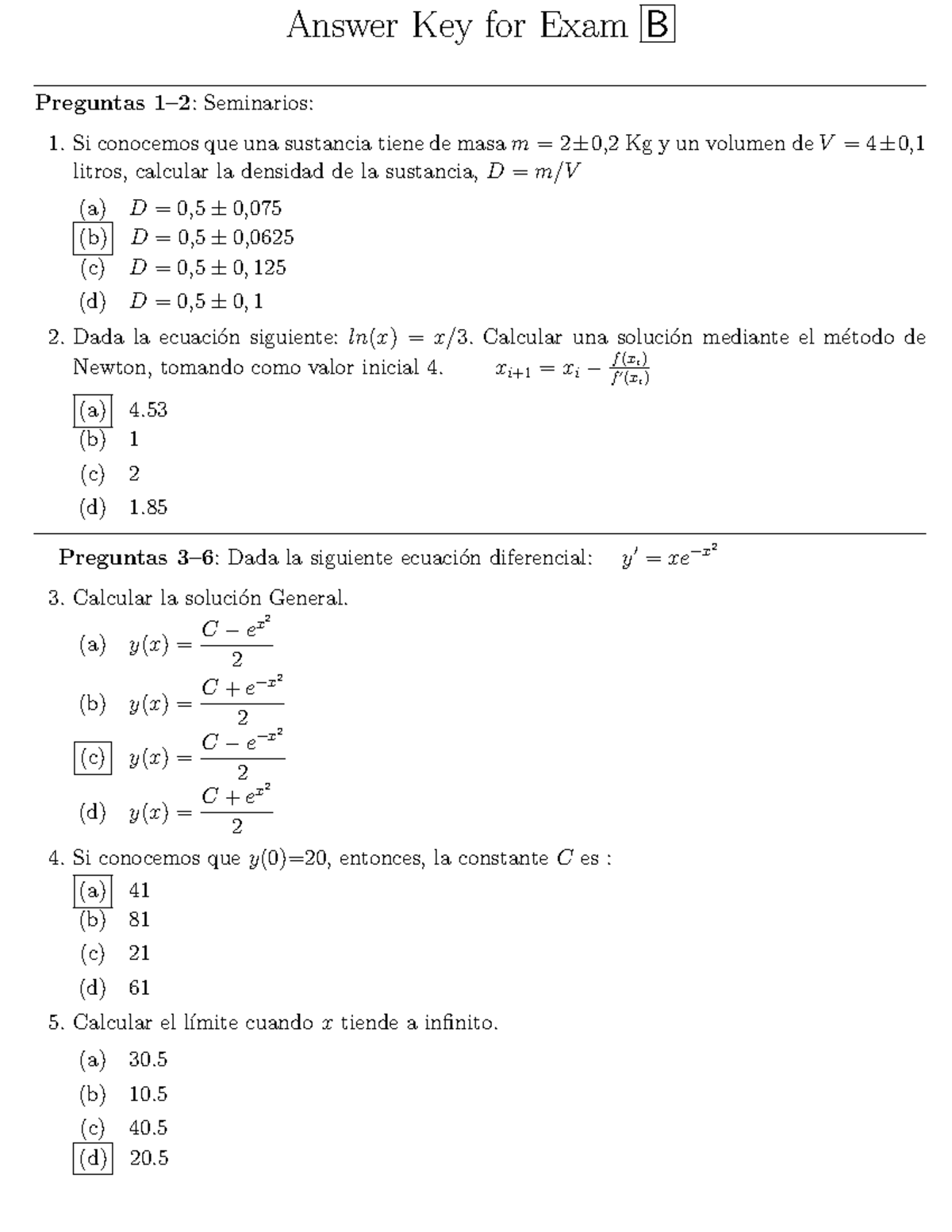 Corrección Examen TIPO B Enero 2023 - Answer Key For Exam B Preguntas 1 ...