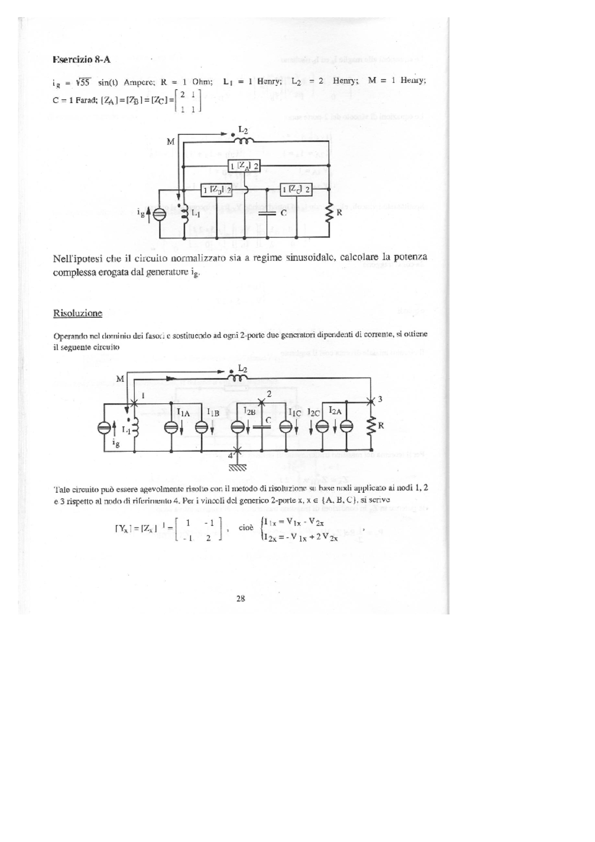 Esercitazioni 1-2-3-4 Con Soluzioni - Elettrotecnica - Esercizio 1 Ig ...