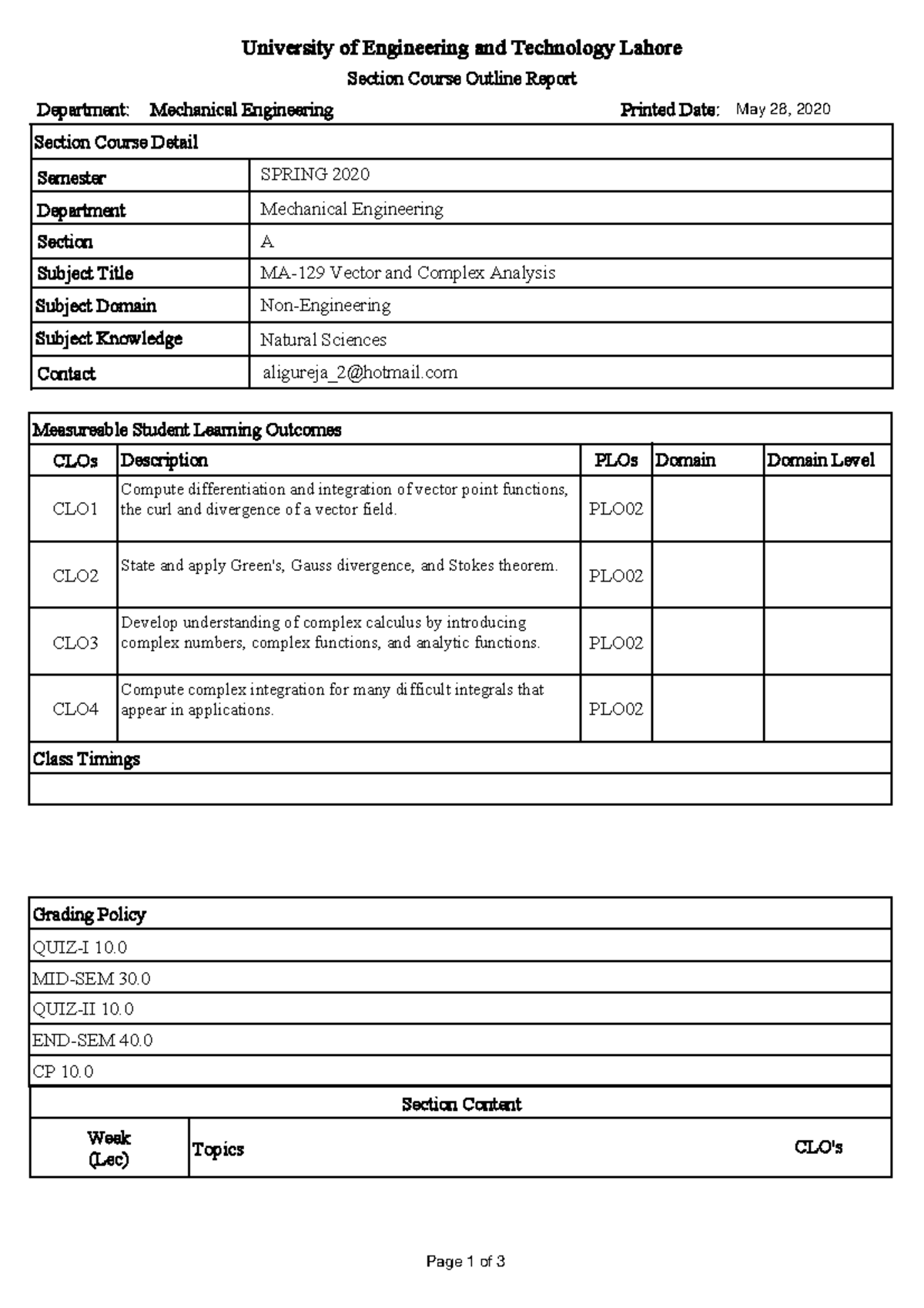 VCA-Outline - Ha ha - University of Engineering and Technology Lahore ...