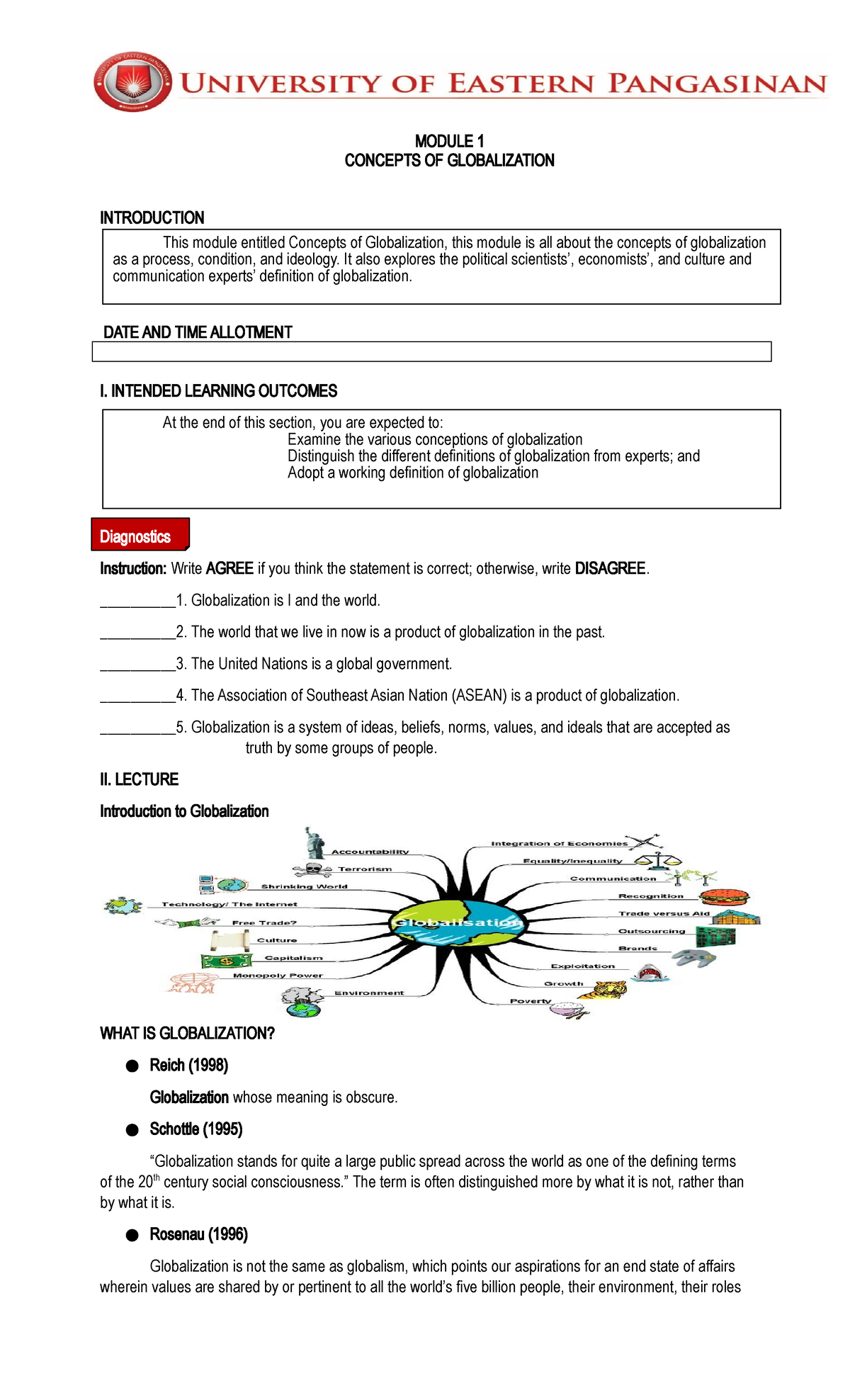 GE3 Module 1 MODULE 1 CONCEPTS OF GLOBALIZATION INTRODUCTION DATE AND