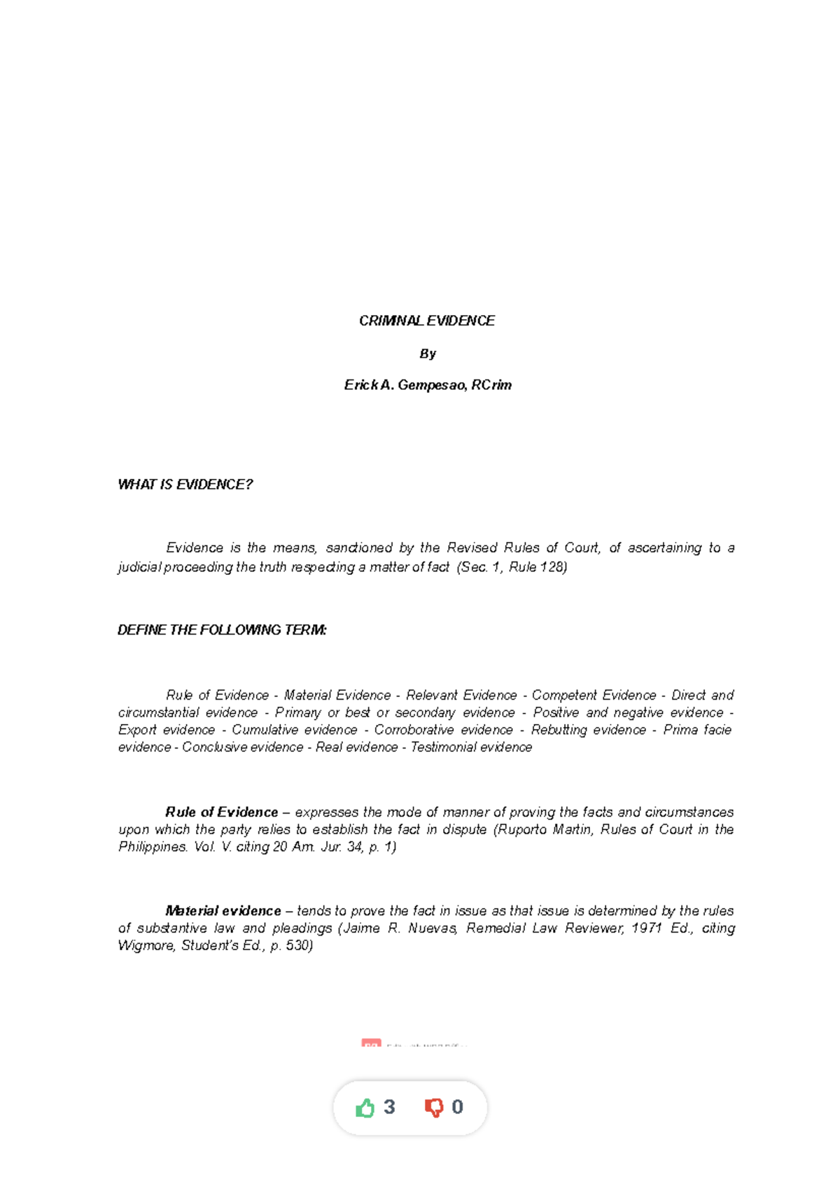 Clj-criminal-evidence-1-converted compress - CRIMINAL EVIDENCE By Erick ...