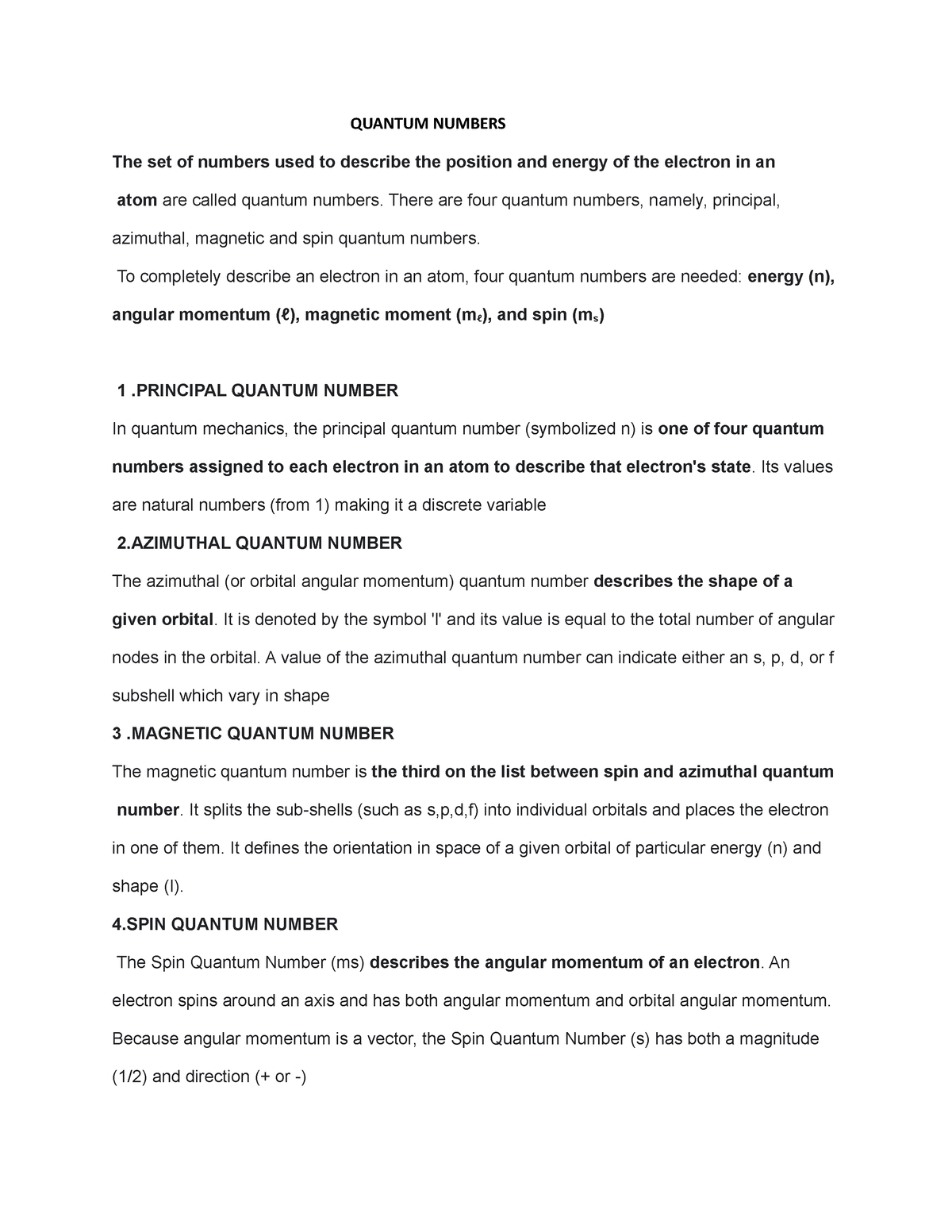 quantum-numbers-quantum-numbers-the-set-of-numbers-used-to-describe