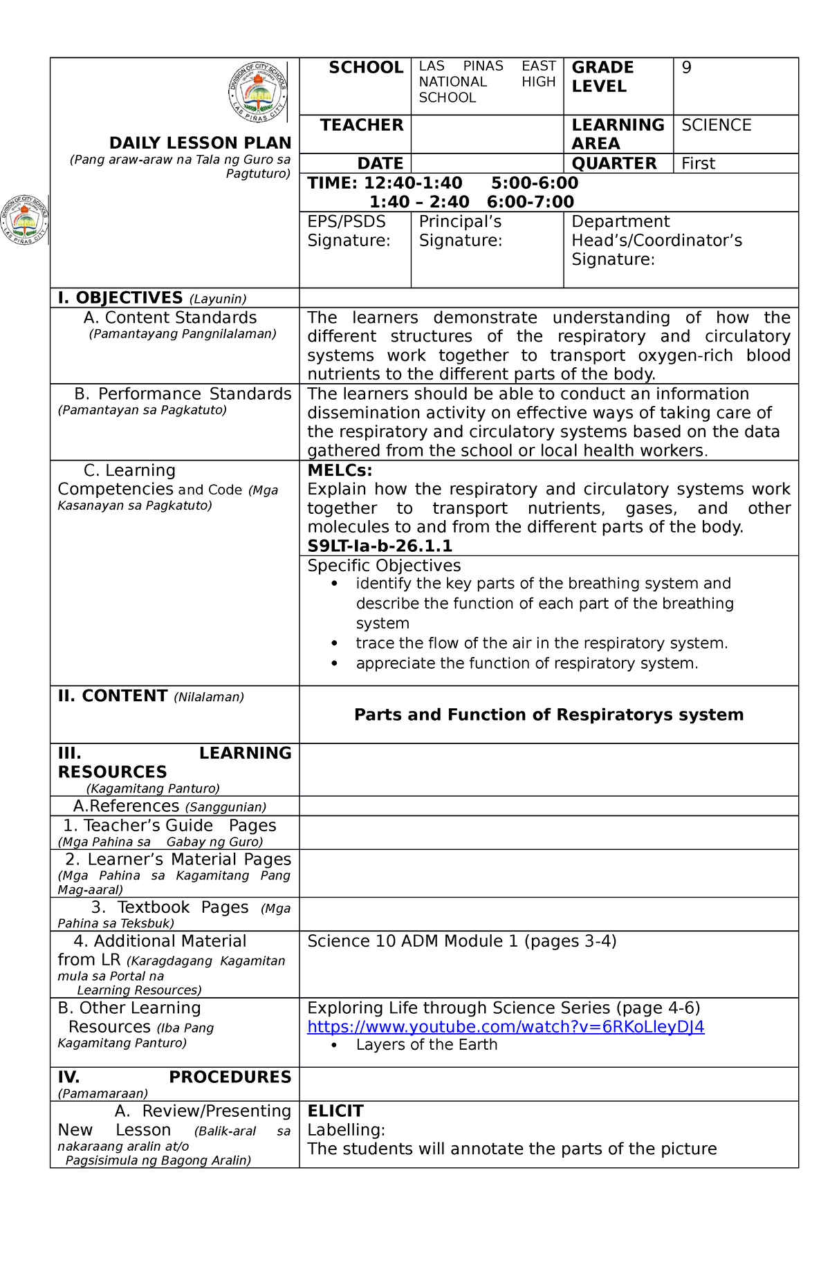 1. DLP xx - detailed lp - DAILY LESSON PLAN (Pang araw-araw na Tala ng ...