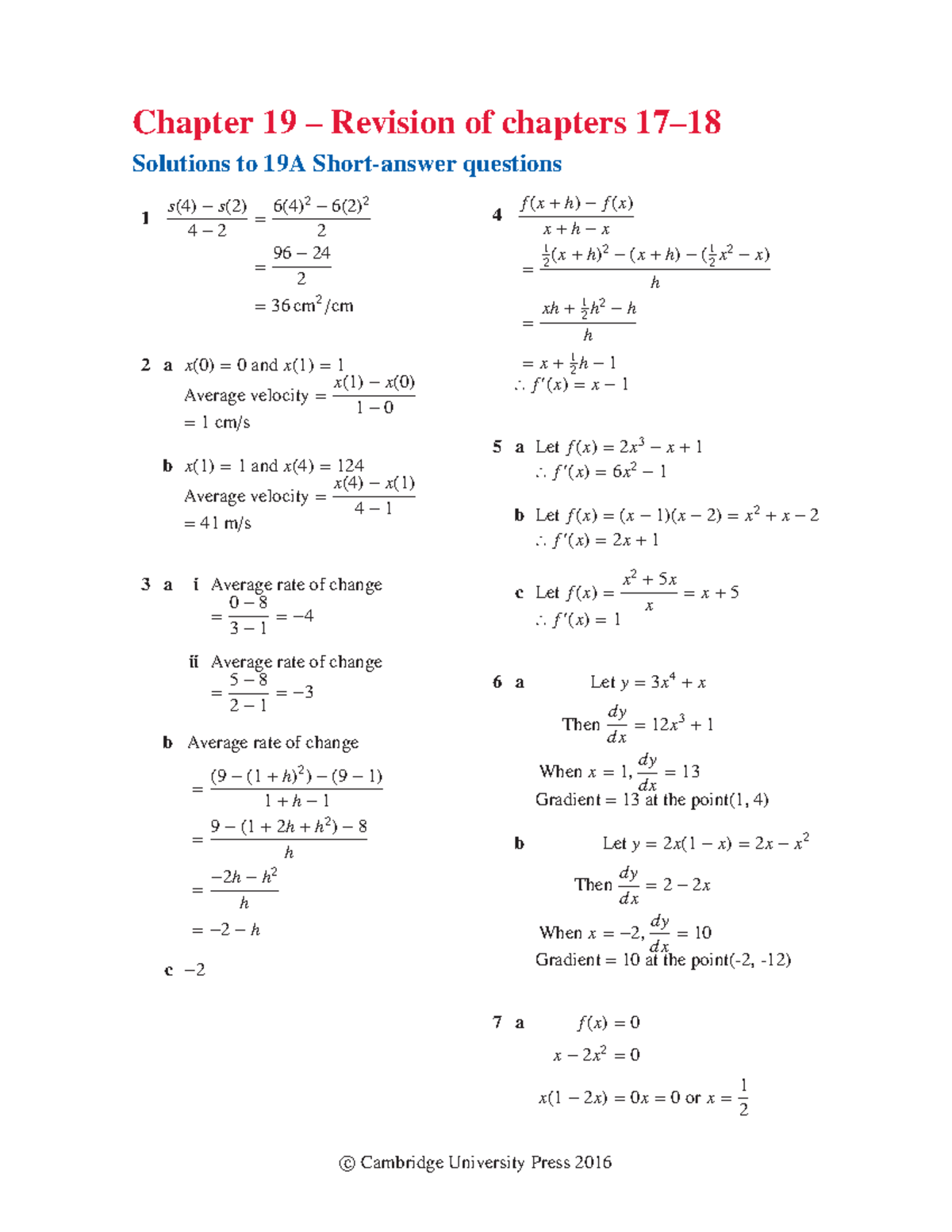 Chapter 19 worked solutions - Chapter 19 – Revision of chapters 17 ...