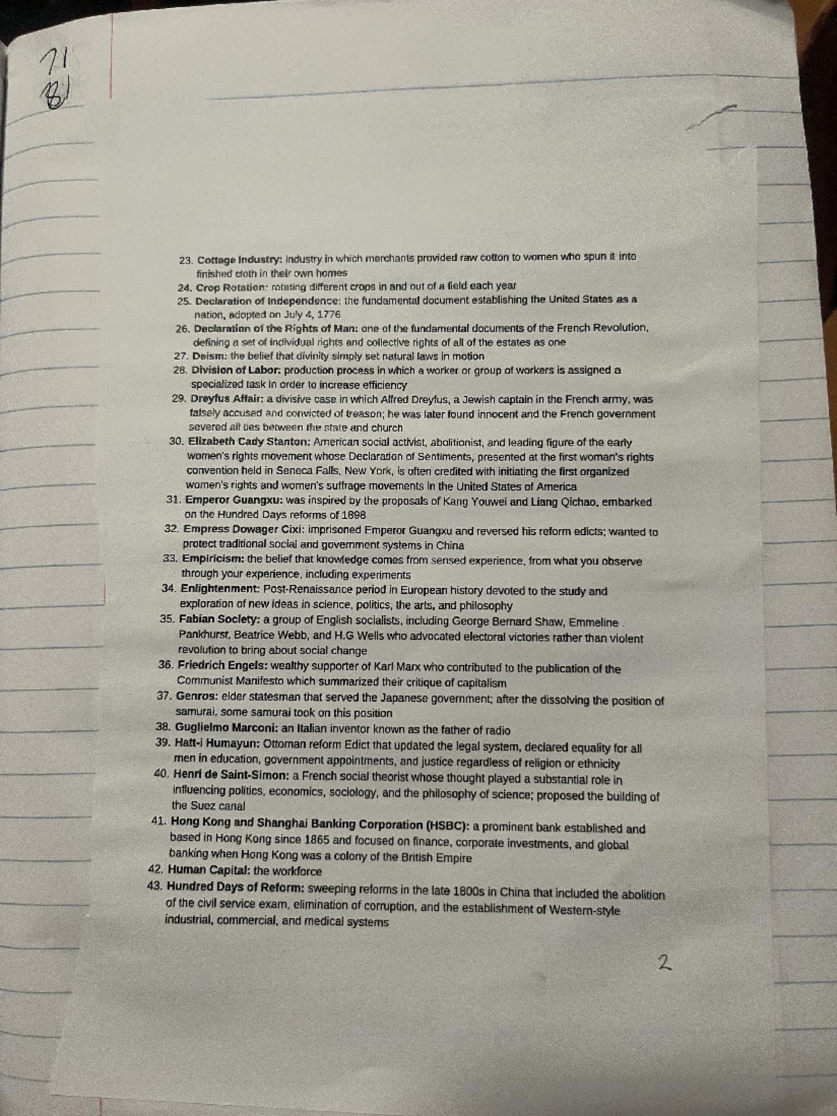 Key concepts and vocabulary unit 5 part 2 - HIST2321 - Studocu