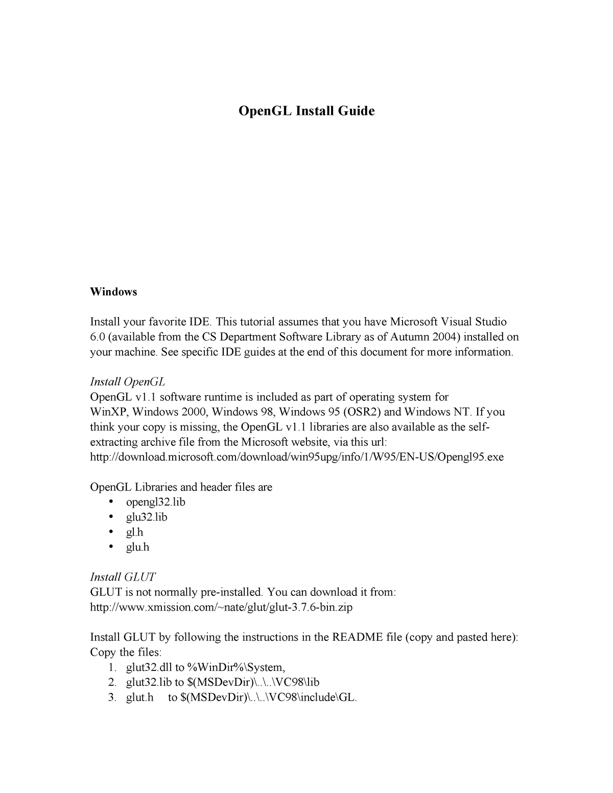 Open GL-Install-Guide - OpenGL Install Guide Windows Install your ...