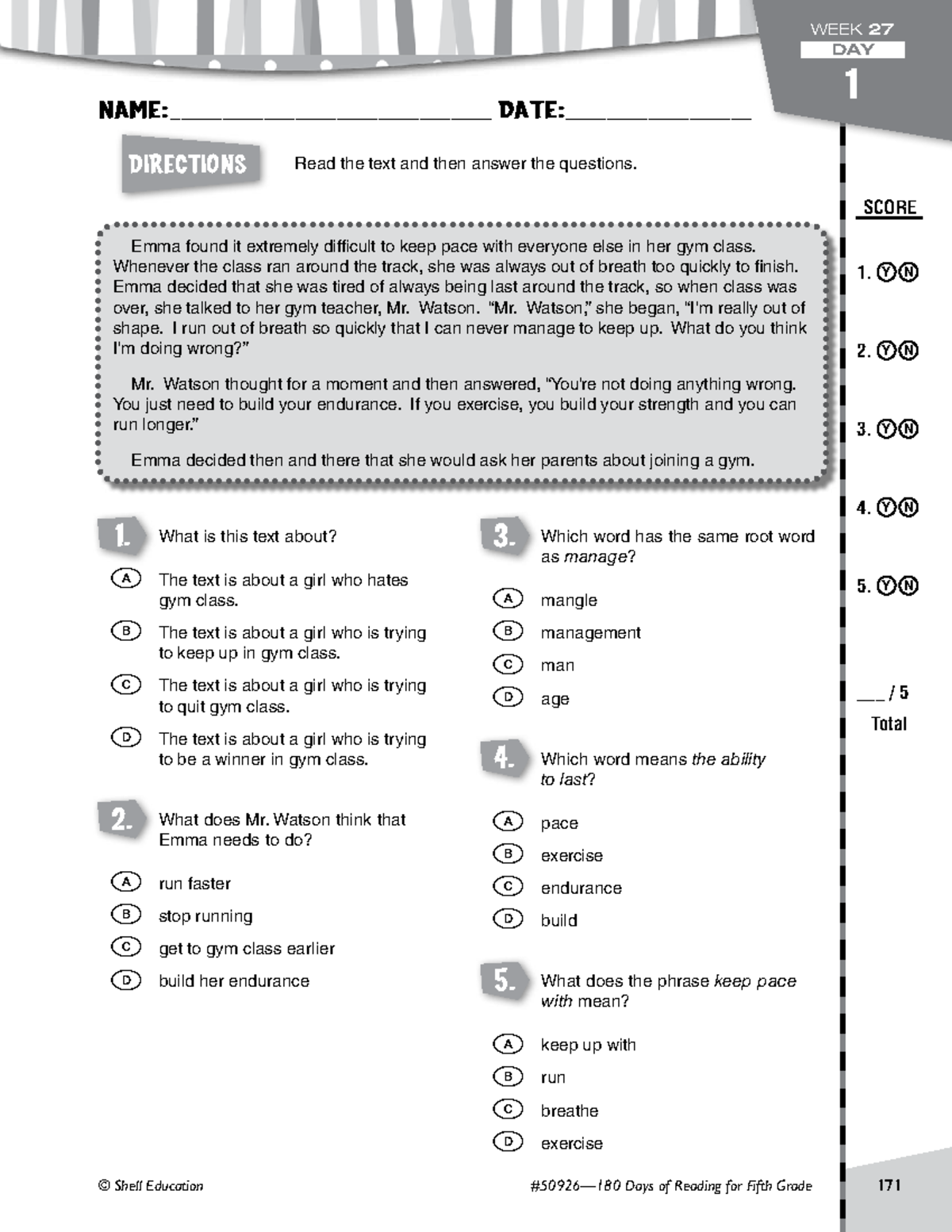 Week27 - It can be used as guide in making assessment. - Directions ...