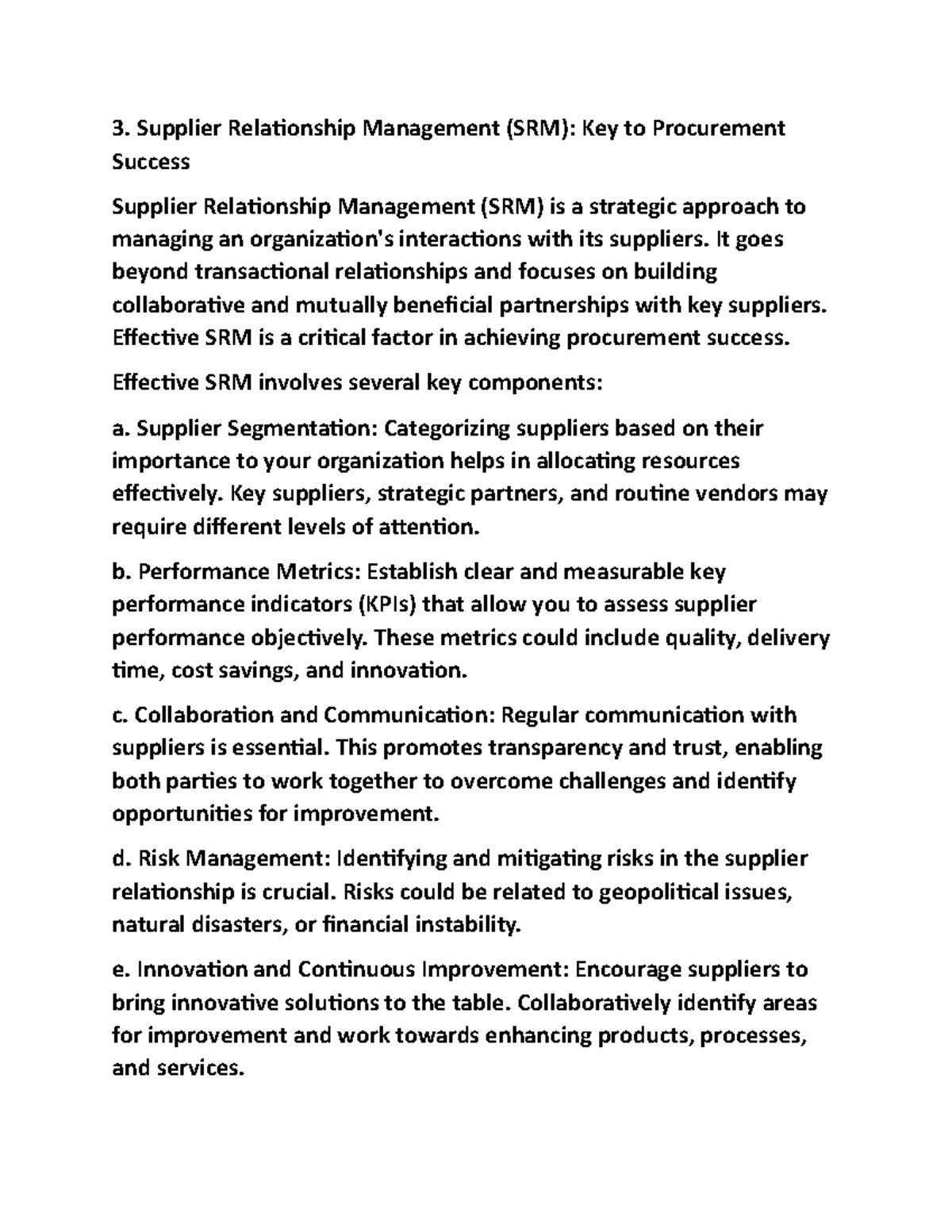 Supplier Relationship Management (SRM) - Key to Procurement Success ...
