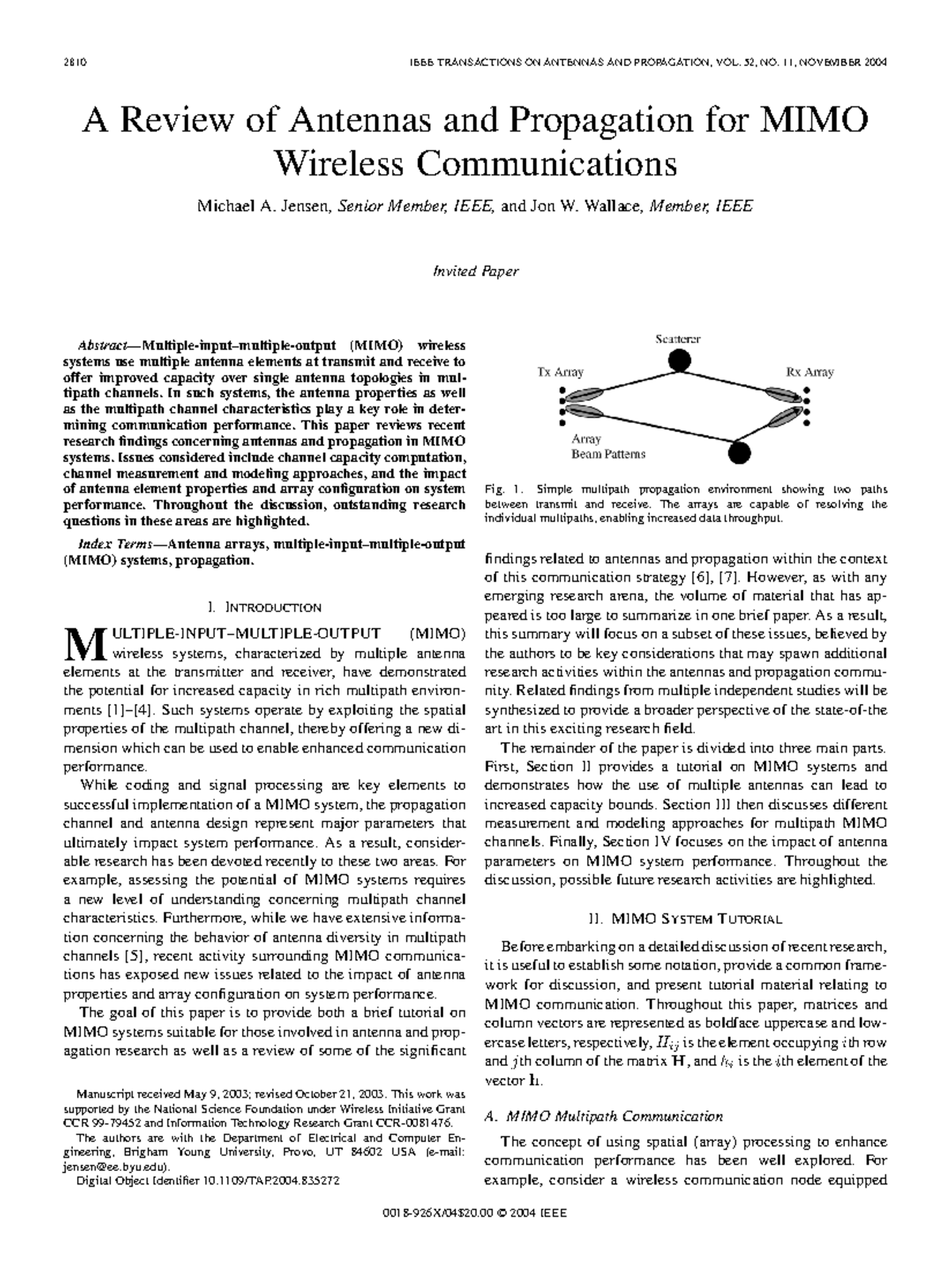 Ieee transactions on antennas and a review of antennas and propagation