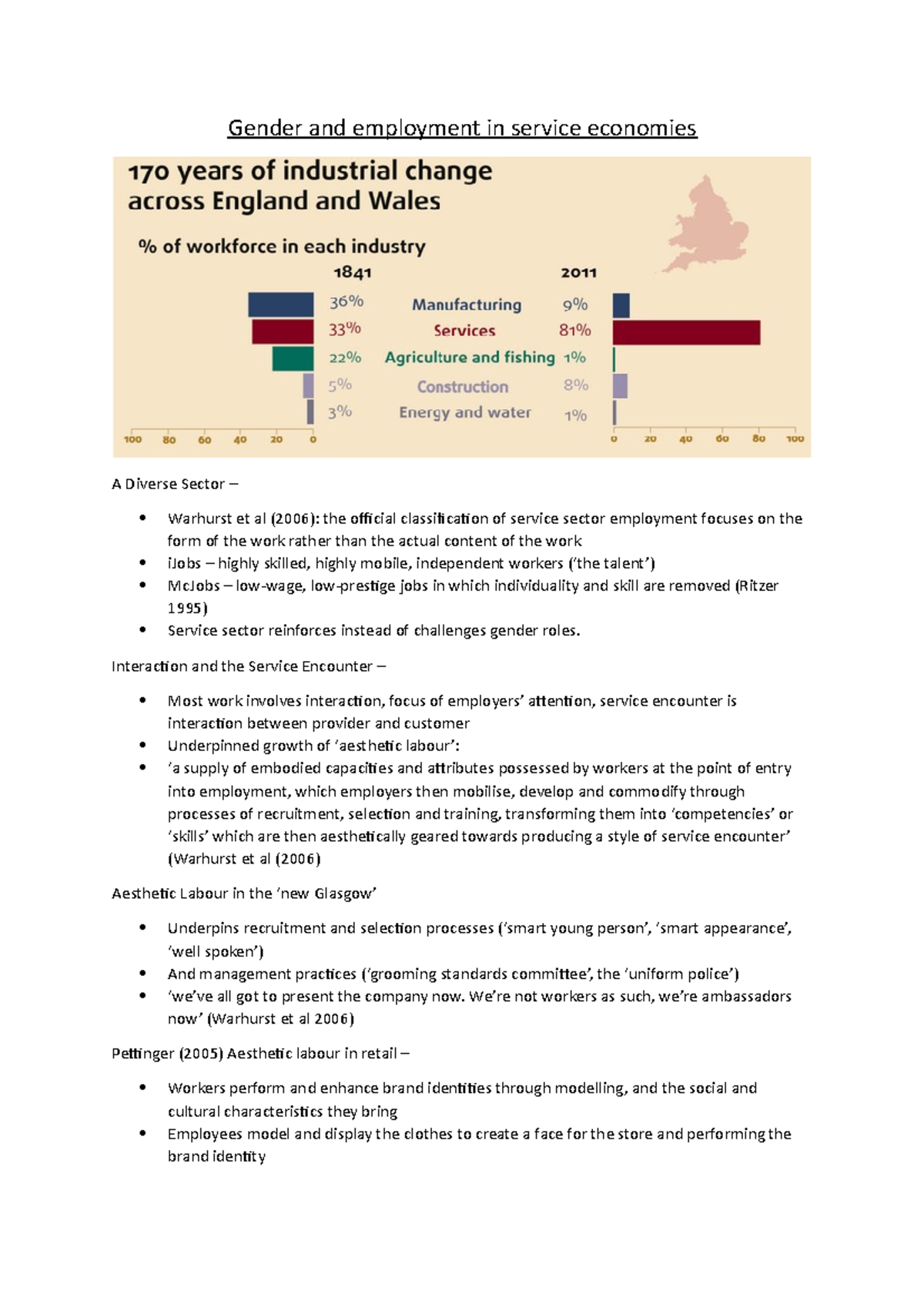 Fourth Lecture on Gender - Gender and employment in service economies A ...