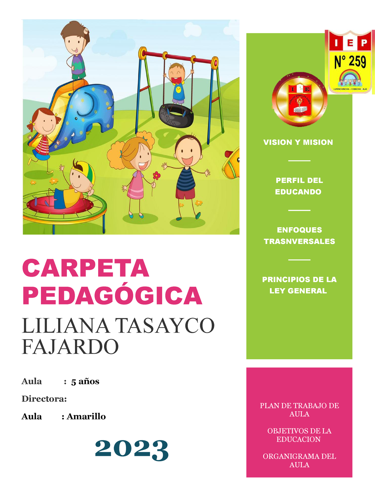 Carpeta Pedagogica 2023 Lili - CARPETA PEDAGÓGICA LILIANA TASAYCO ...