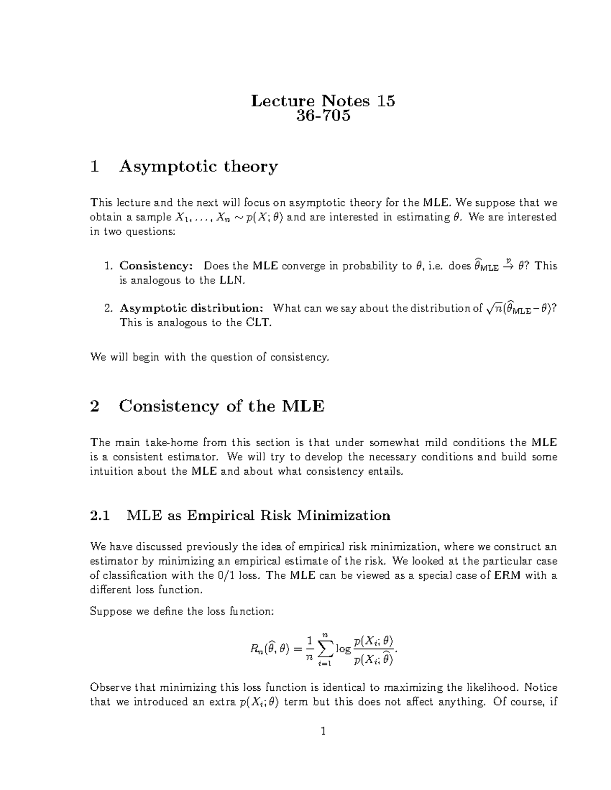 Lecture 15 - high-dimensional statistics - Lecture Notes 15 36- 1 ...