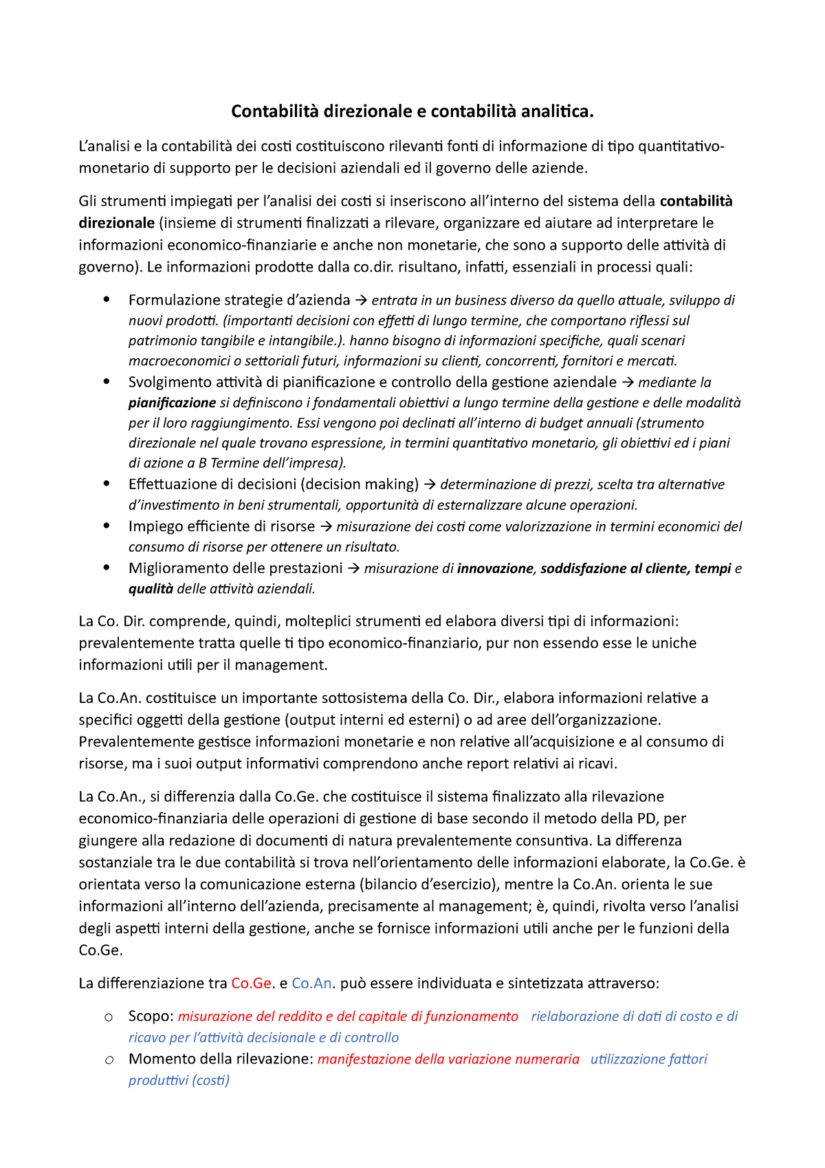 Appunti Cd G bil ecc - MISURAZIONE DELL'OUTPUT La misurazione della  performance nelle aziende - Studocu