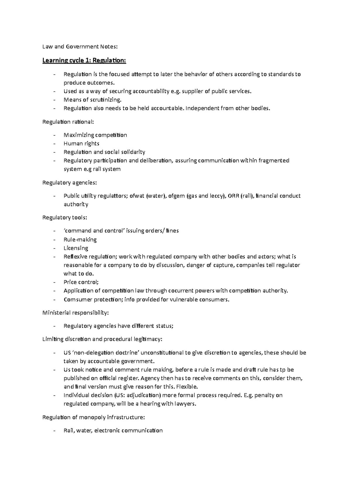 Law and Government Notes Learning cycle 1-3 - Law and Government Notes ...