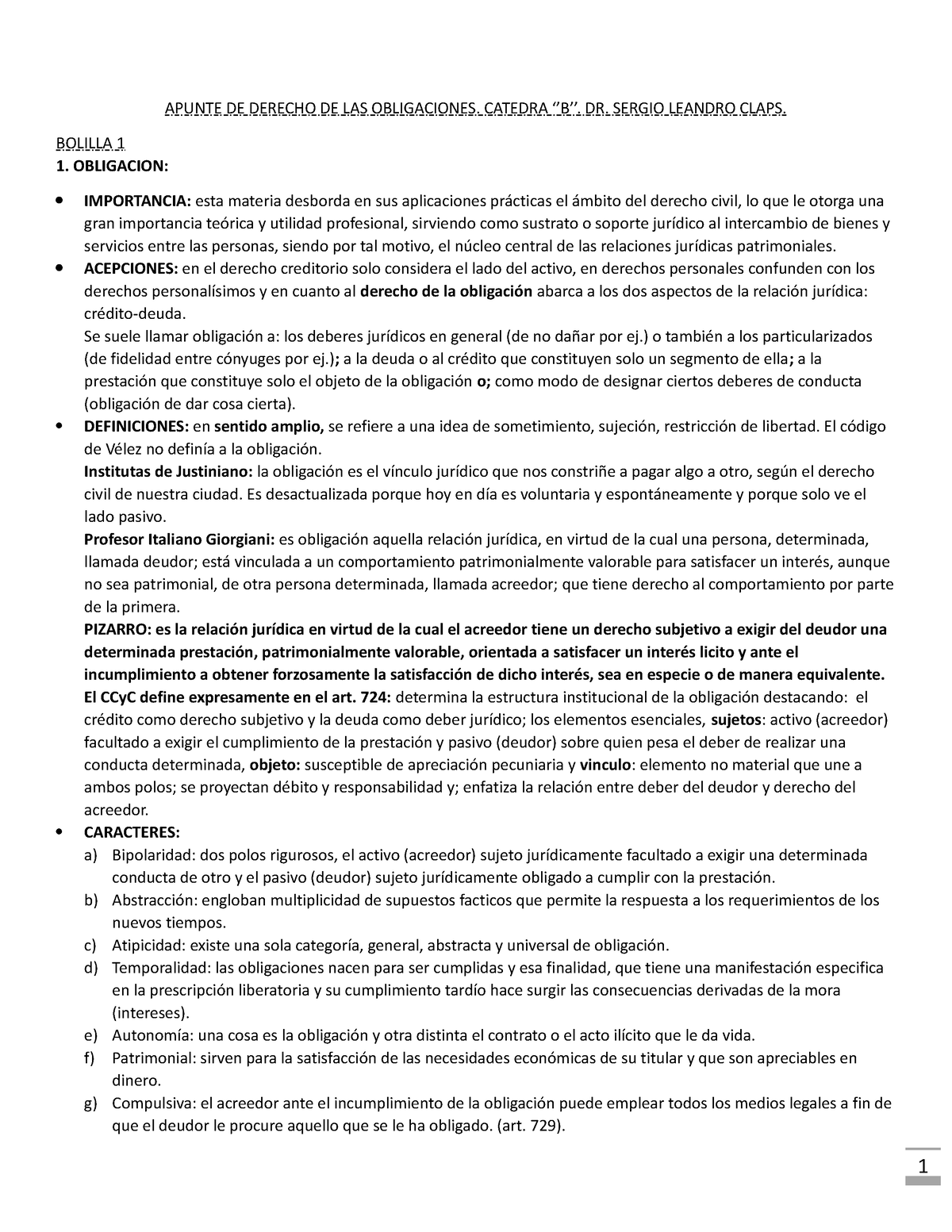 Apunte-de-obligaciones-1 - APUNTE DE DERECHO DE LAS OBLIGACIONES ...