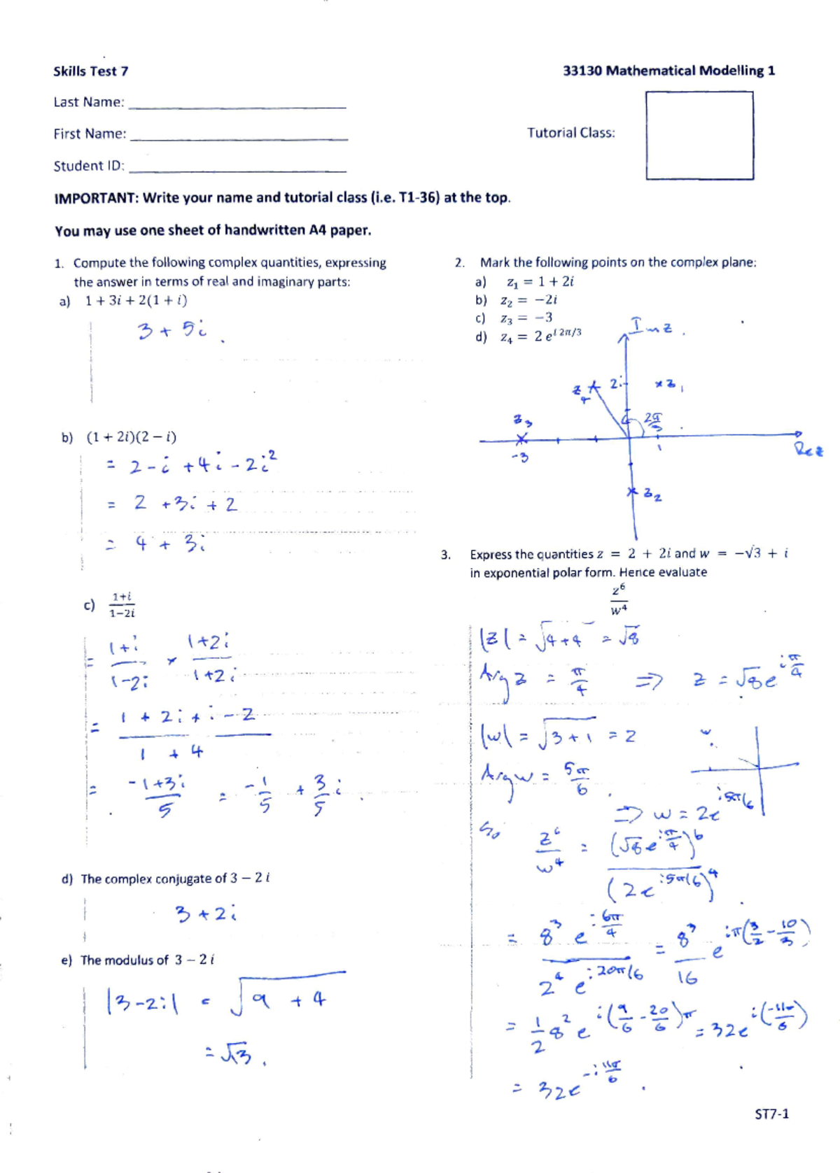 ST7-1 sols skills test that are in tutorials - 033130 - Studocu