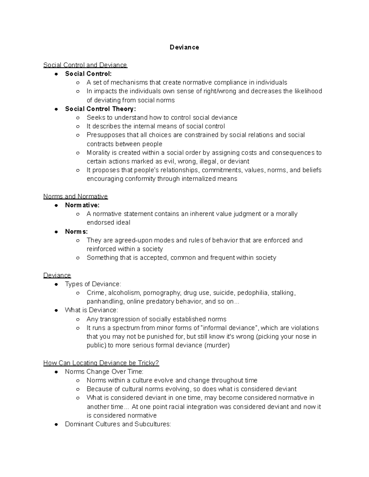 Deviance and Crime - Deviance Social Control and Deviance Social ...
