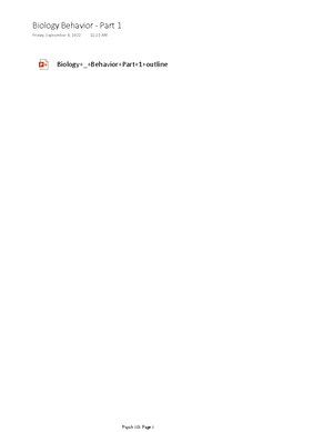 Biology + Behavior - Part 3 - Biology+_+behavior+Part+3+Outline F ...