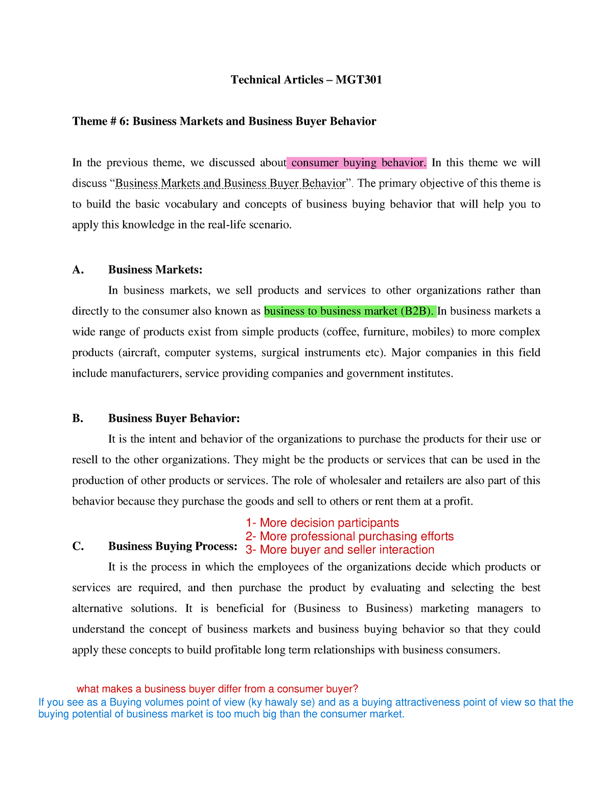 Mgt301 Theme 6 - Notes - Technical Articles – MGT Theme # 6: Business ...