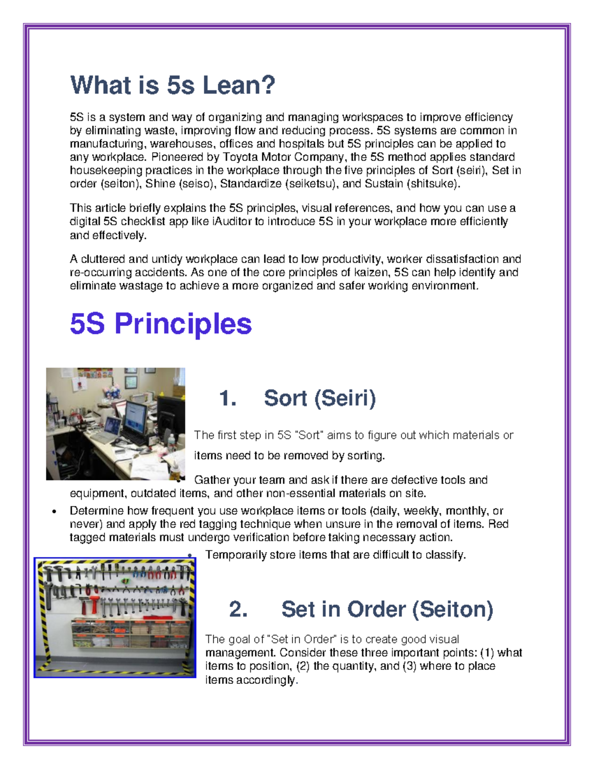 5s in workplace - What is 5s Lean? 5S is a system and way of organizing ...