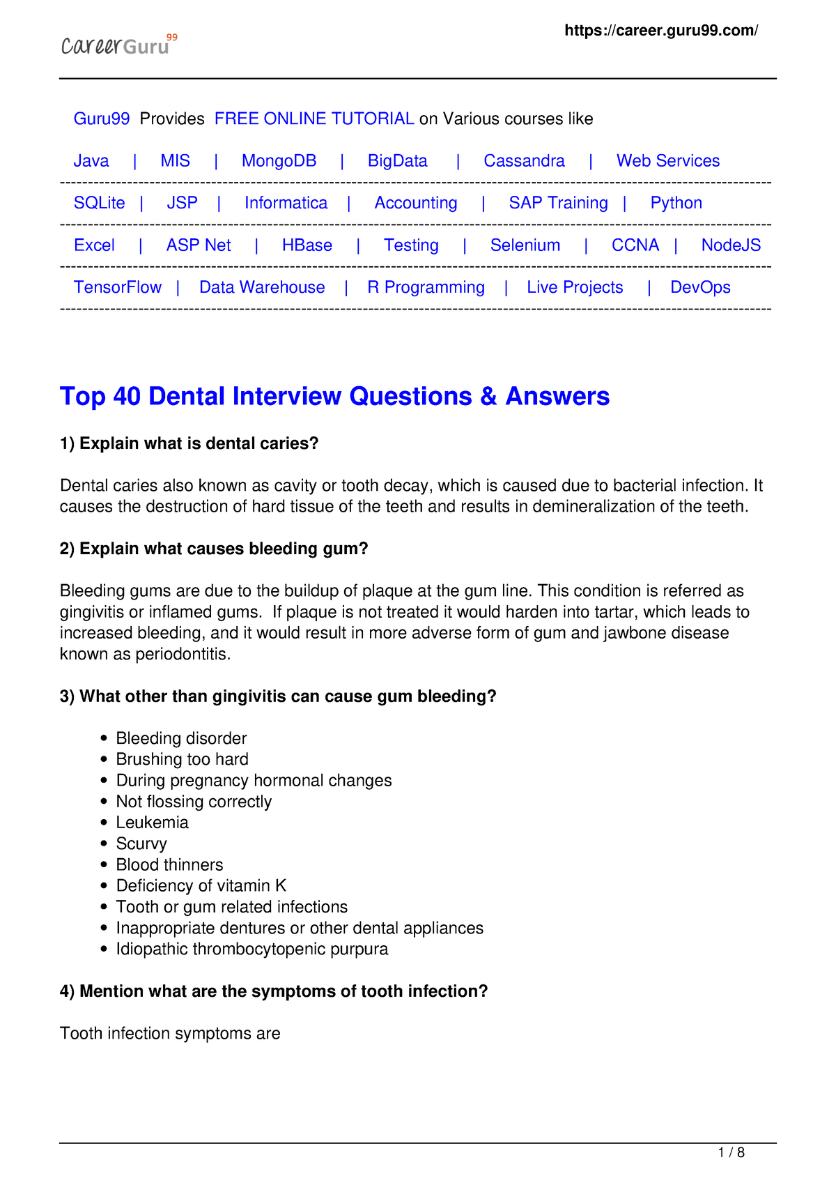 Dentist Interview Questions Guru99 Provides FREE ONLINE TUTORIAL On   Thumb 1200 1697 