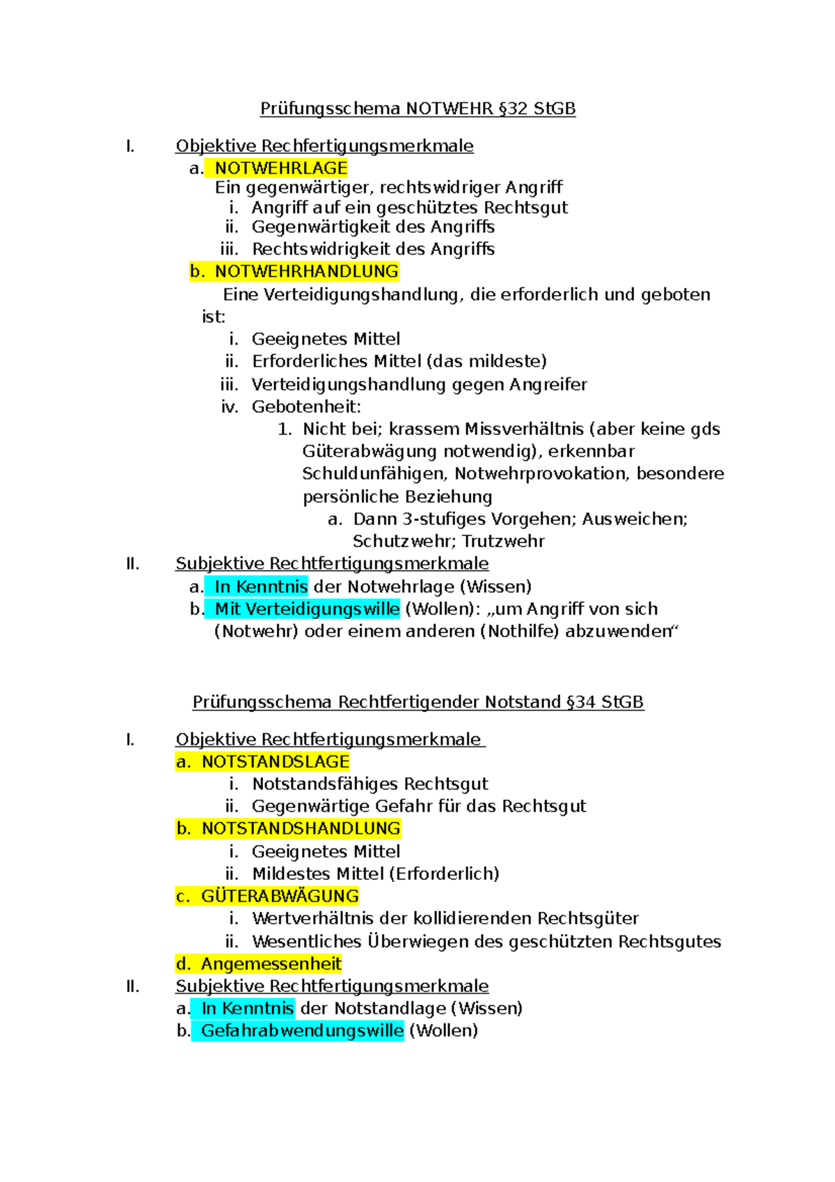 B2 Mündliche Prüfung Präsentation über Ein Buch Prüfungsschema Notwehr Rechtfertigender Notstand Entschuldigender