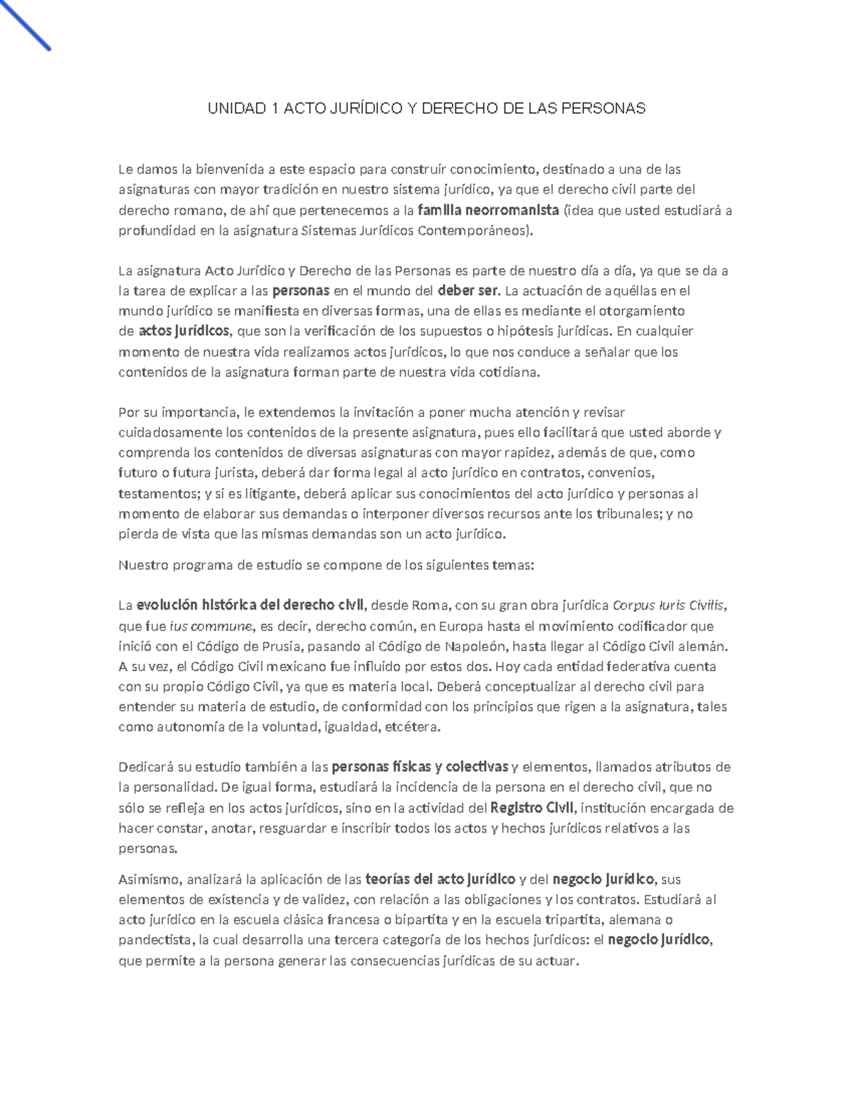 Unidad 1 ACTO JURÍDICO Y Derecho DE LAS Personas-fusionado - UNIDAD 1 ...