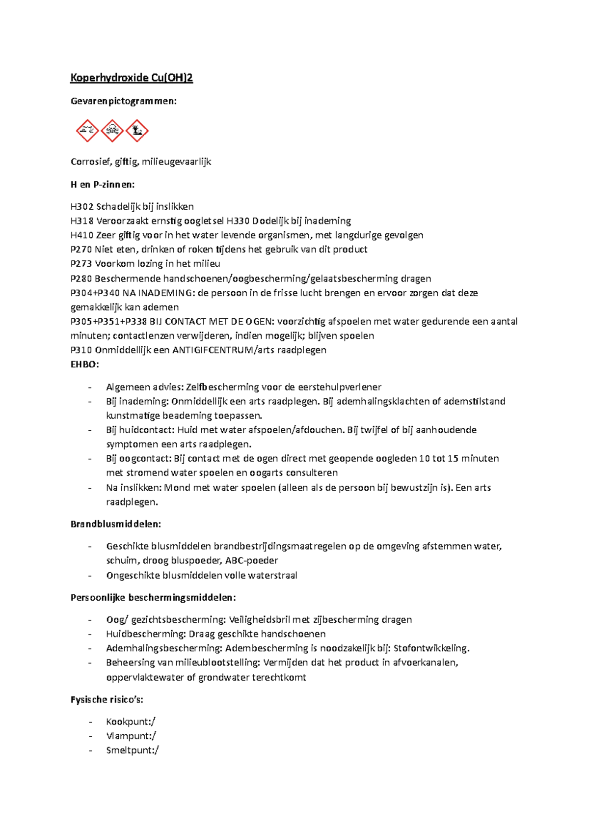 Koperhydroxide - Bij ademhalingsklachten of ademstilstand kunstmatige ...