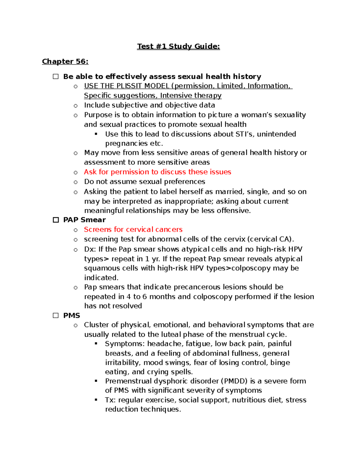 MED SURG 1 SG - Med Sure 1 Exam - Test #1 Study Guide: Chapter 56: Be ...