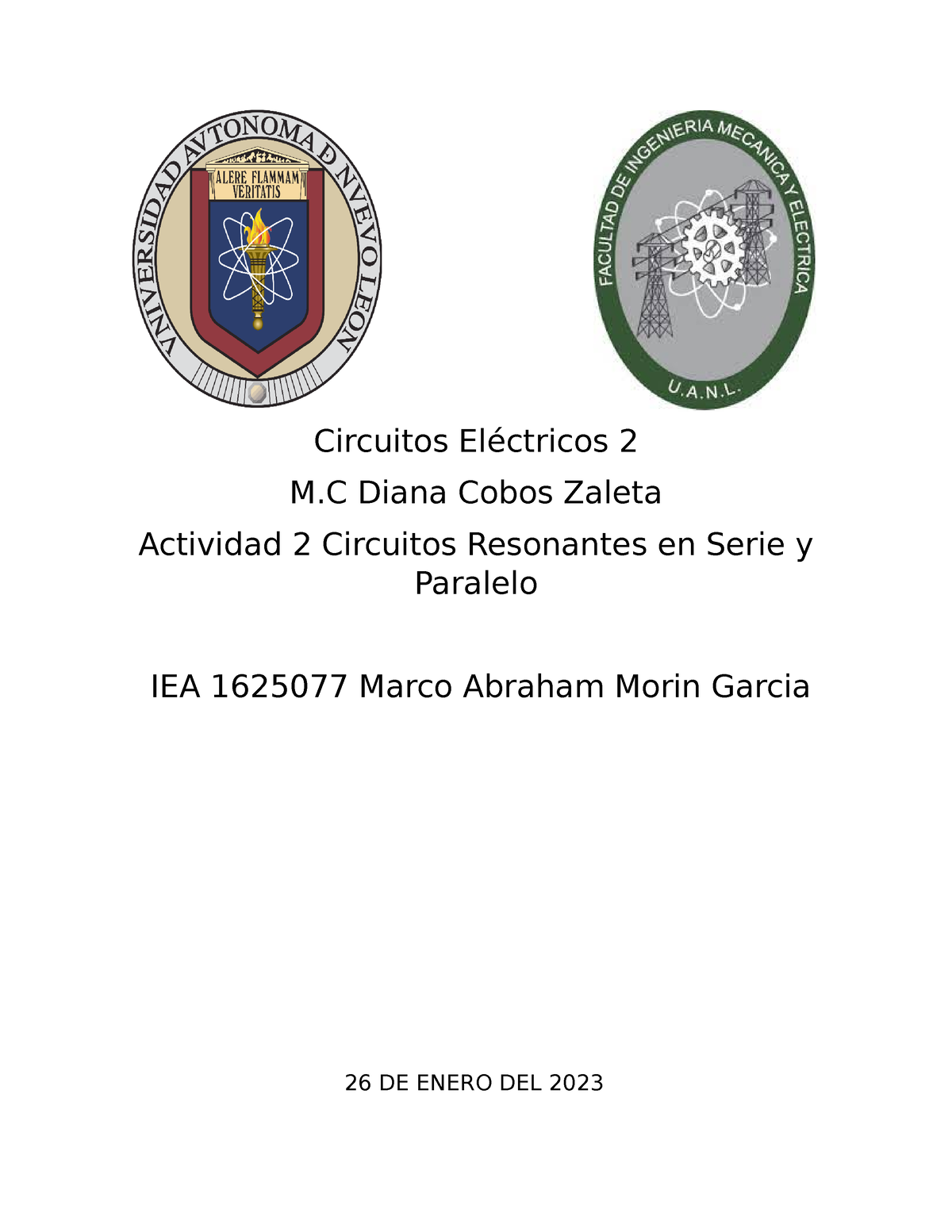 Actividad 2 Circuitos Electricos 2 - Circuitos Eléctricos 2 M Diana ...