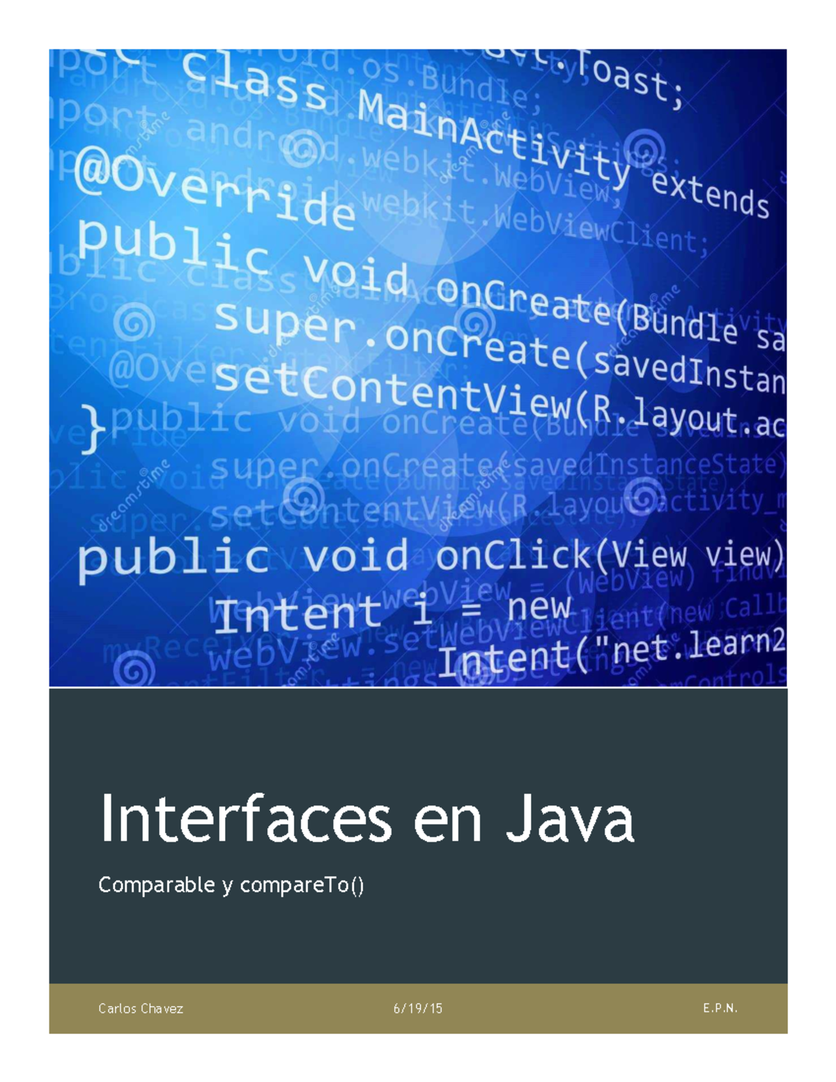 Interfases en Java - Polimorfismo - CARLOS CHAVEZ 0 Interfaces en Java ...