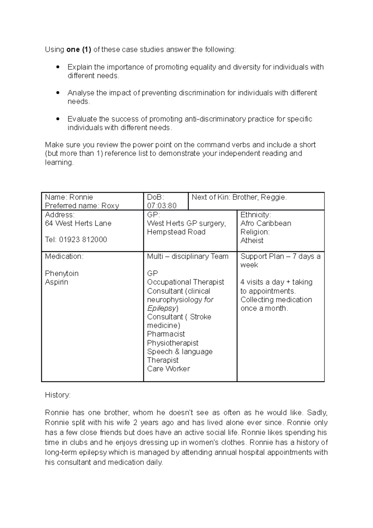 Unit 5 case studies11 Using one (1) of these case studies answer