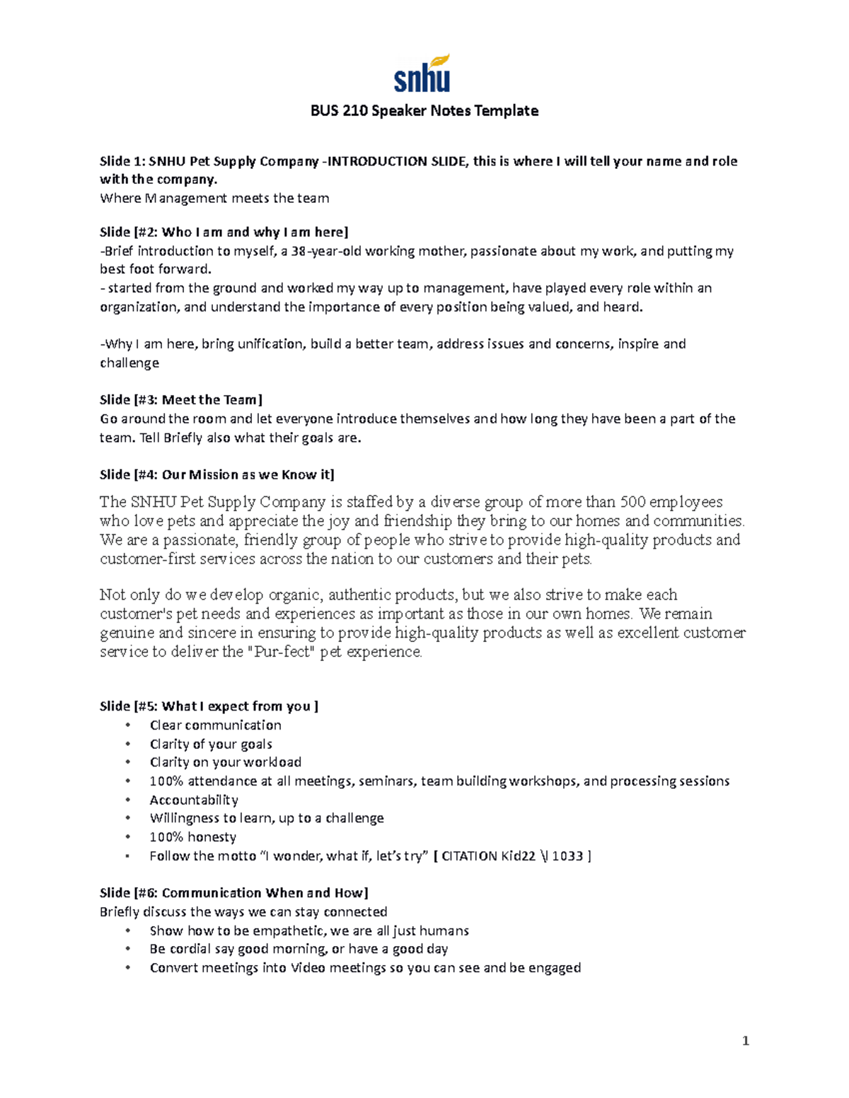 BUS 210 Speaker Notes Template - BUS 210 Speaker Notes Template Slide 1 ...