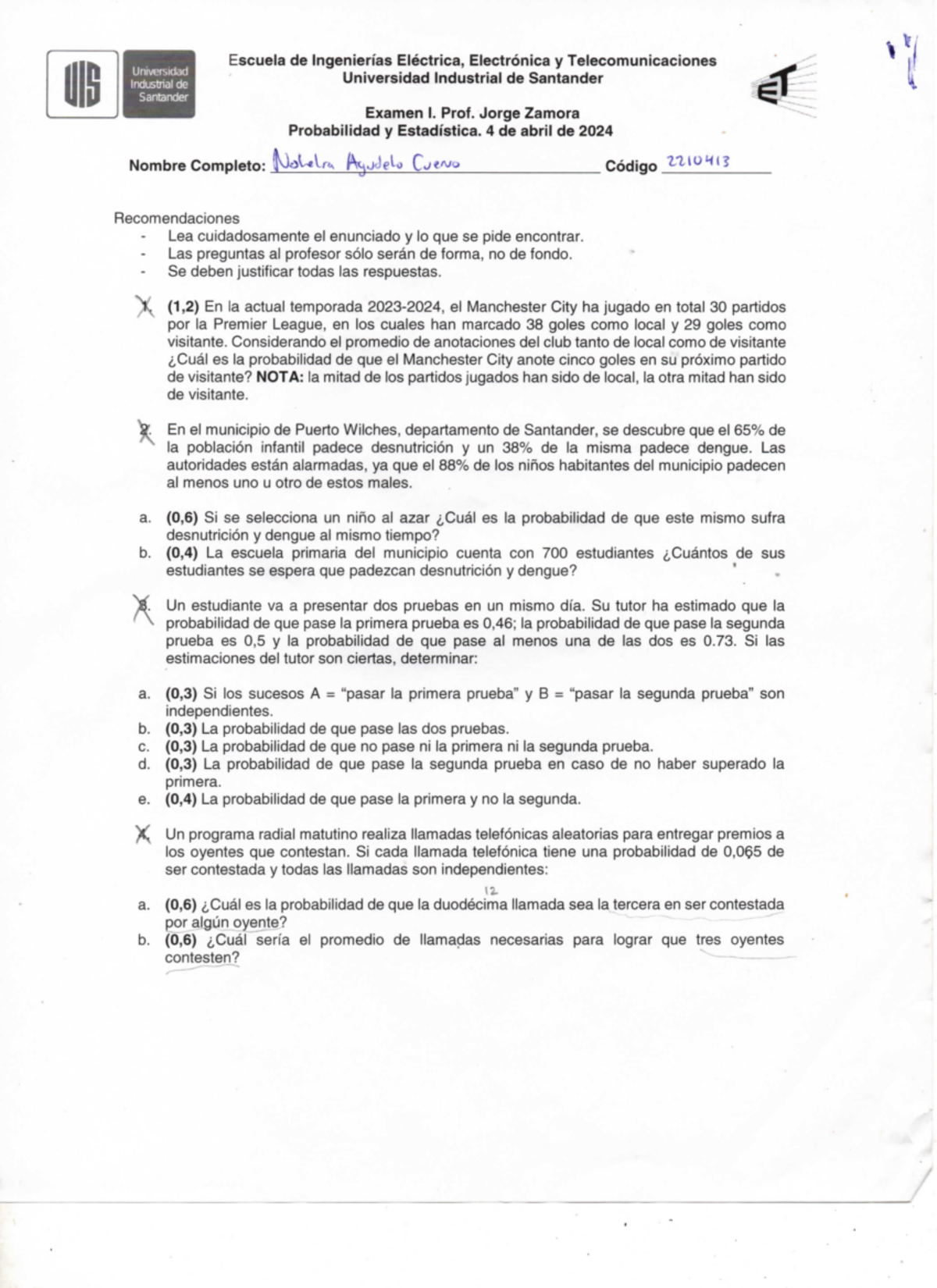 Parcial B Escuela De Ingenier As El Ctrica Electr Nica Y Telecomunicaciones Universidad