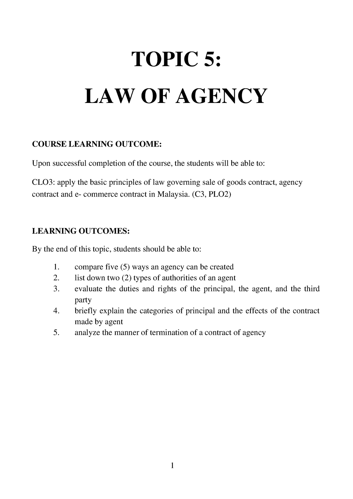 law of agency assignment