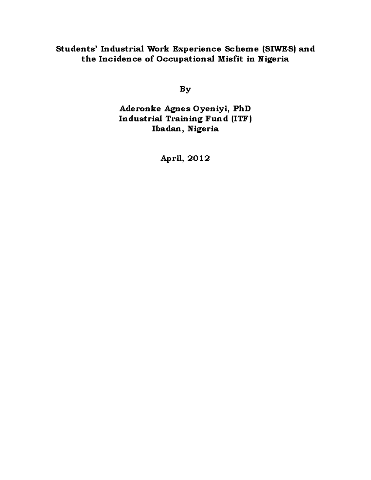 ED533330 It report Students’ Industrial Work Experience Scheme