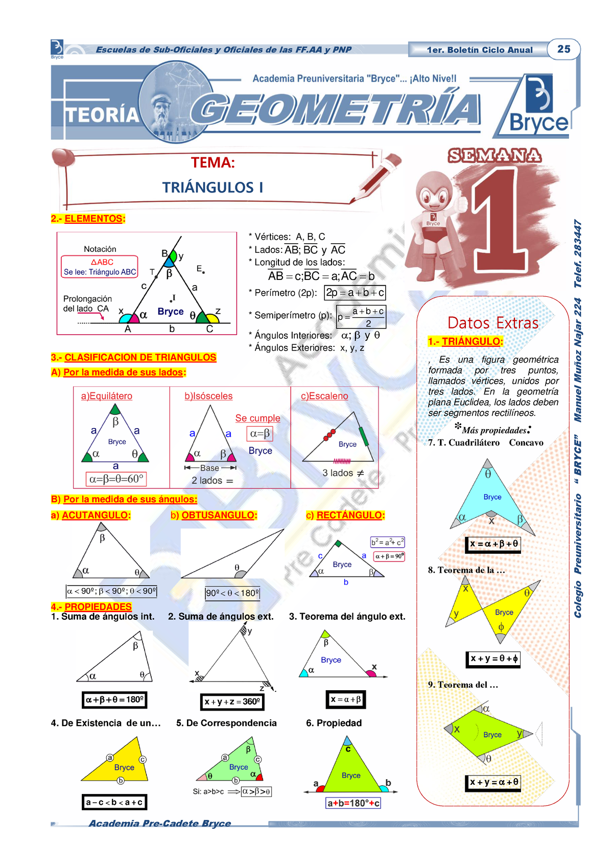 Geometria Plana Triangulos 1 T-1 - A Colegio Preuniversitario