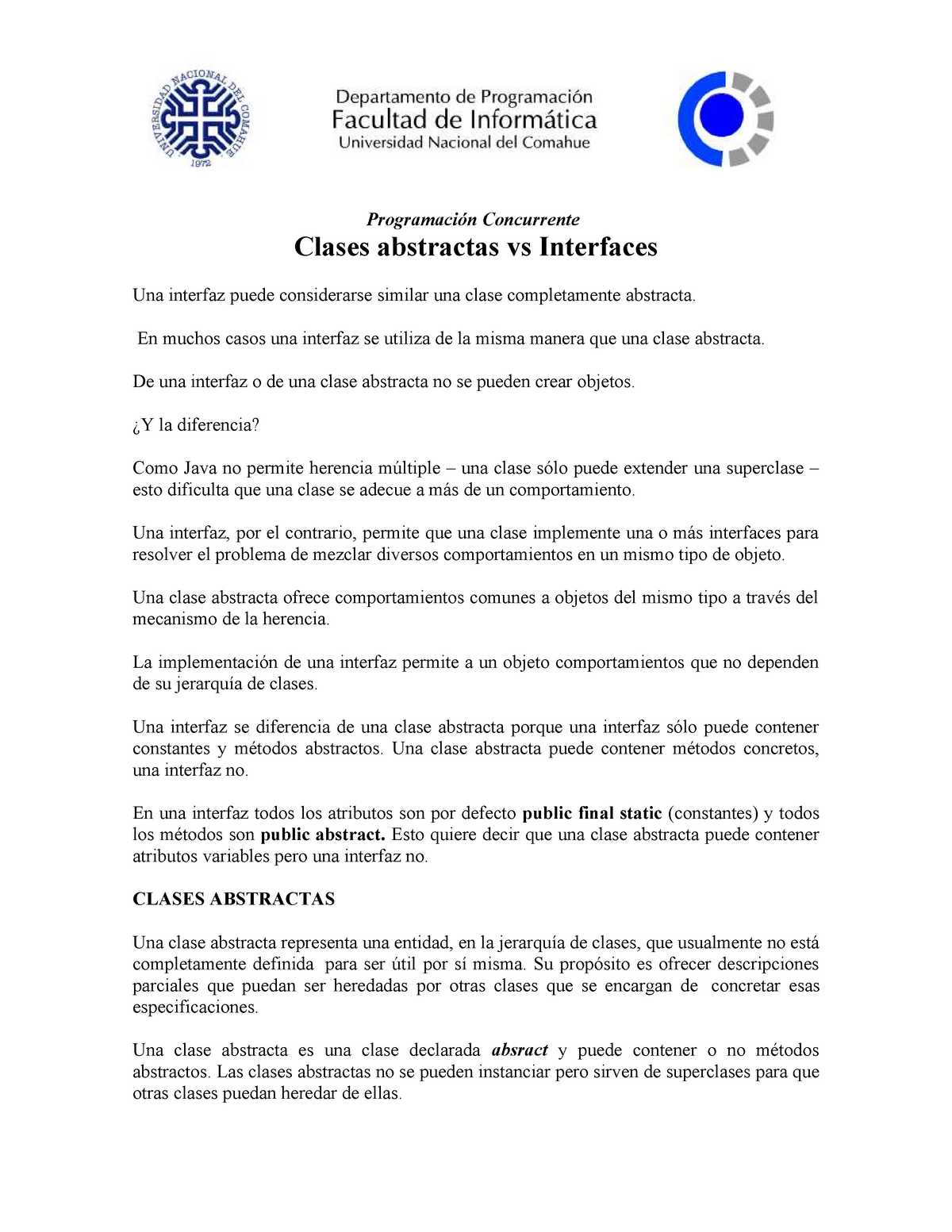 Interface Vs Clase Abstracta Concurrente Clases Abstractas Vs Interfaces Una Interfaz Puede 7976