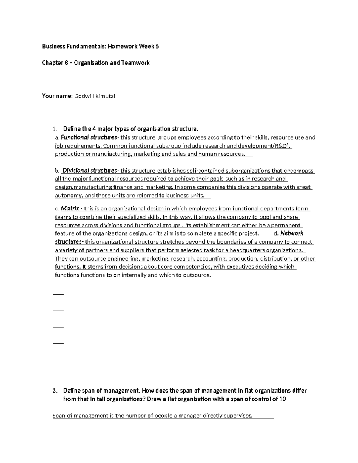 Week 5 homework - - Studocu