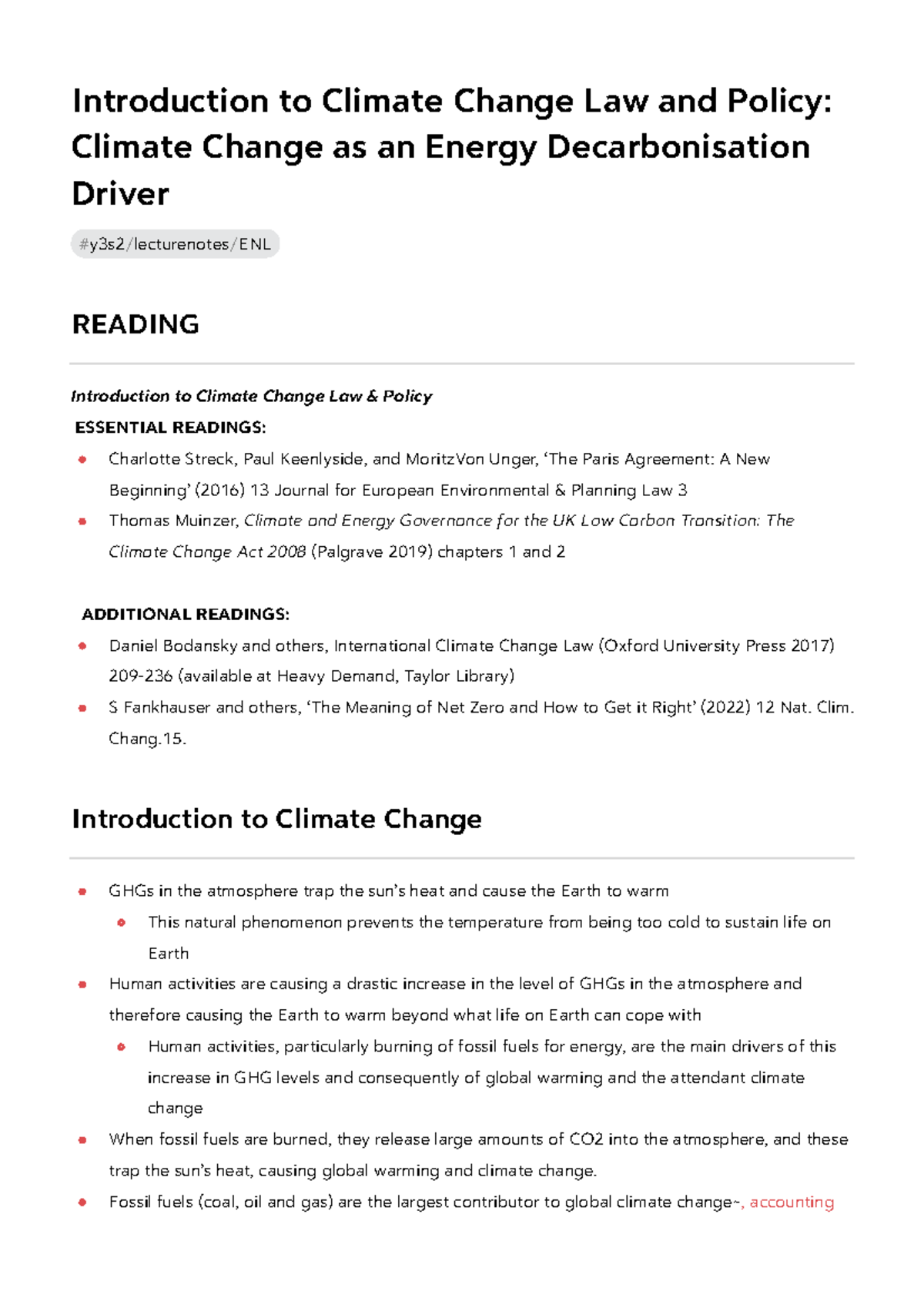 Introduction to Climate Change Law and Policy Climate Change as an ...