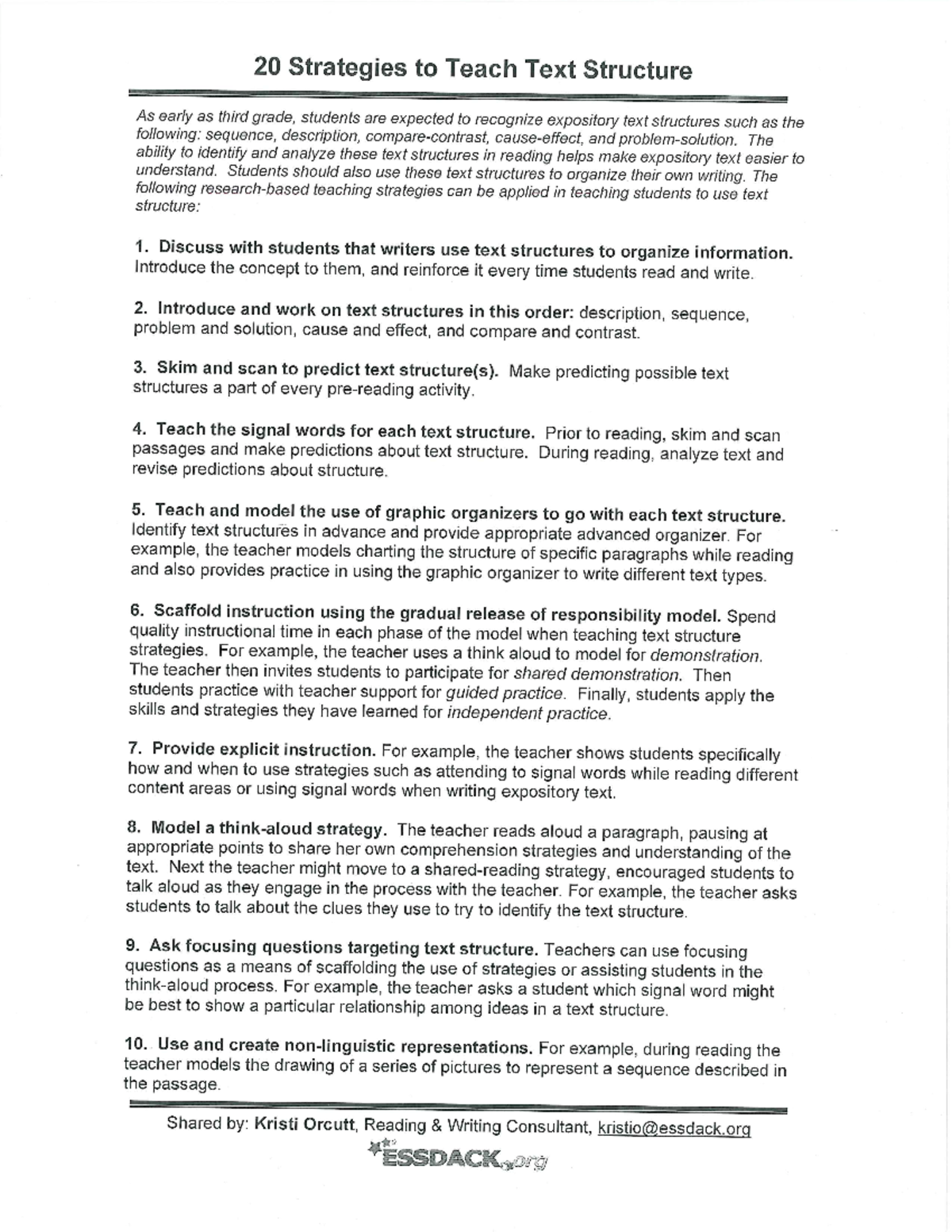 3-01-04-handout Text Structure Resources 1 - Structure of English - Studocu