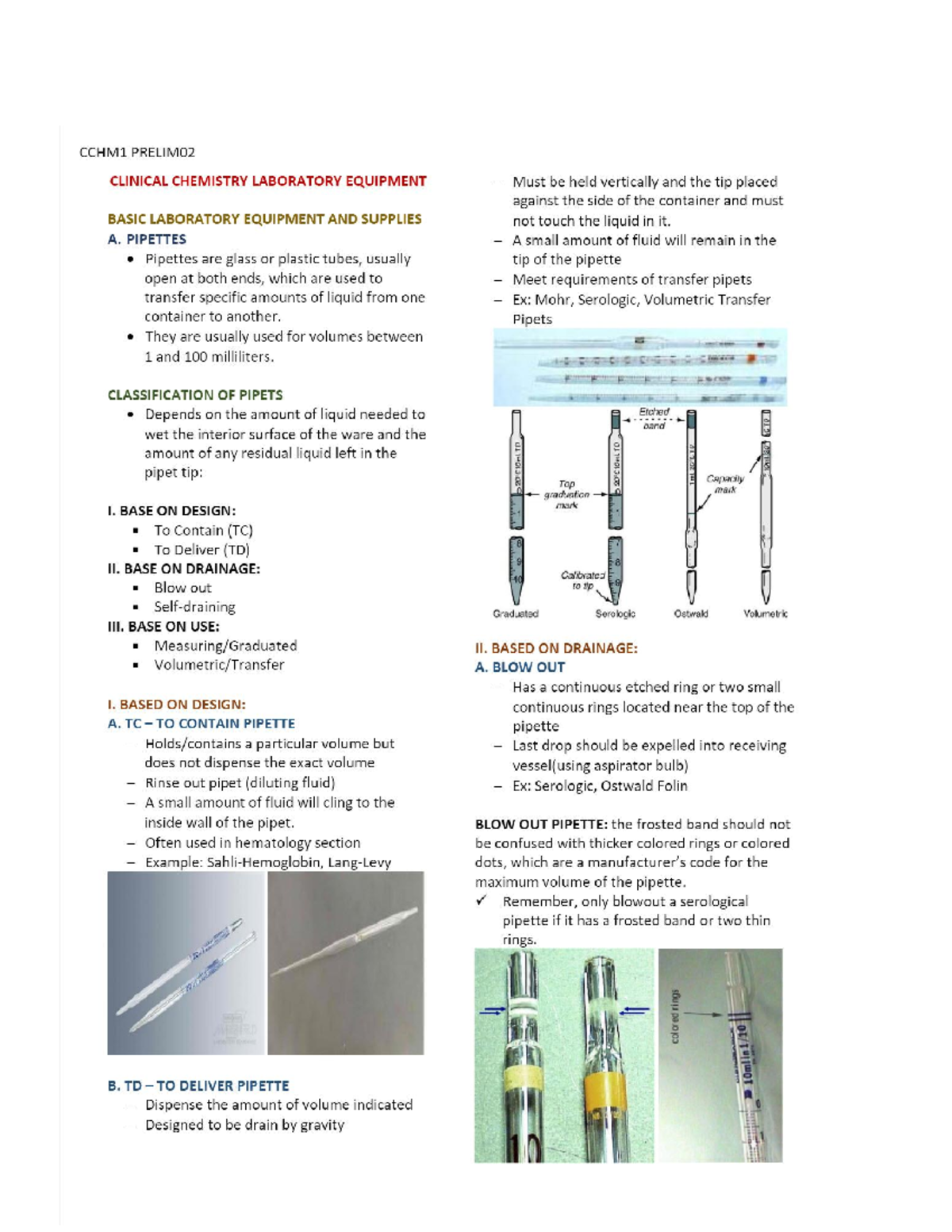 CC Clinical Laboratory Equipments Summary Clinical Chemistry Studocu