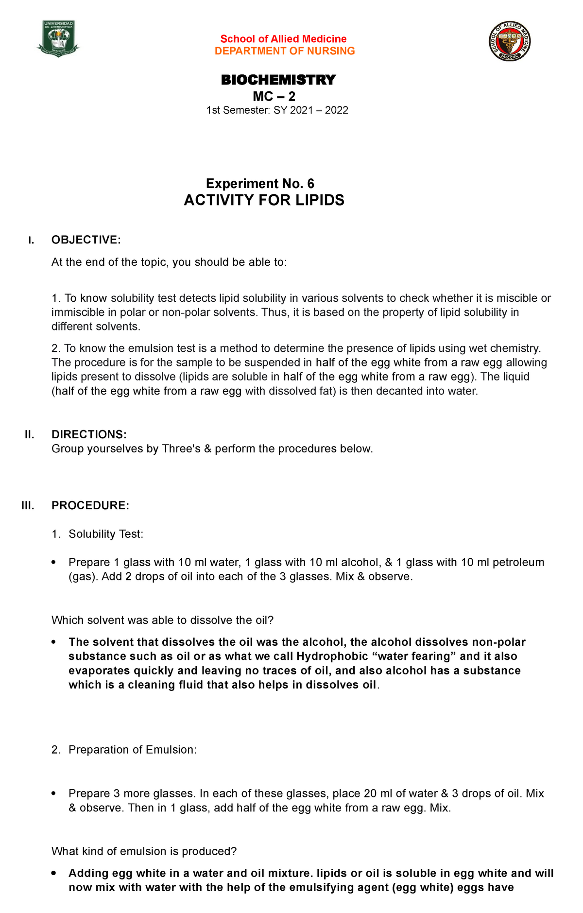 experiment-6-activity-for-lipids-and-emulsions-test-and-solubility-test