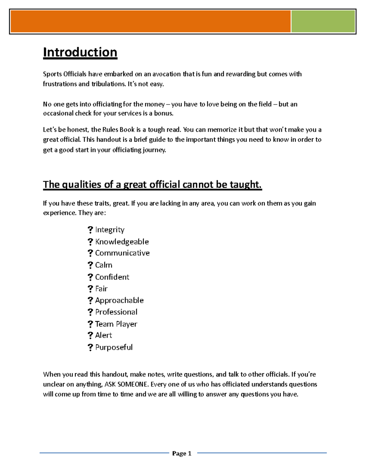 Rookie Introduction to Sports Officiating - Guide for First Year ...