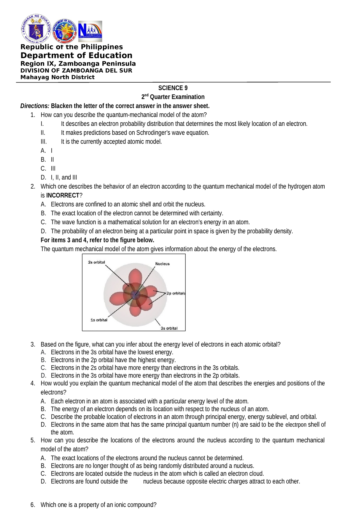 Science-9 Unified Test Final - Republic of the Philippines Department ...