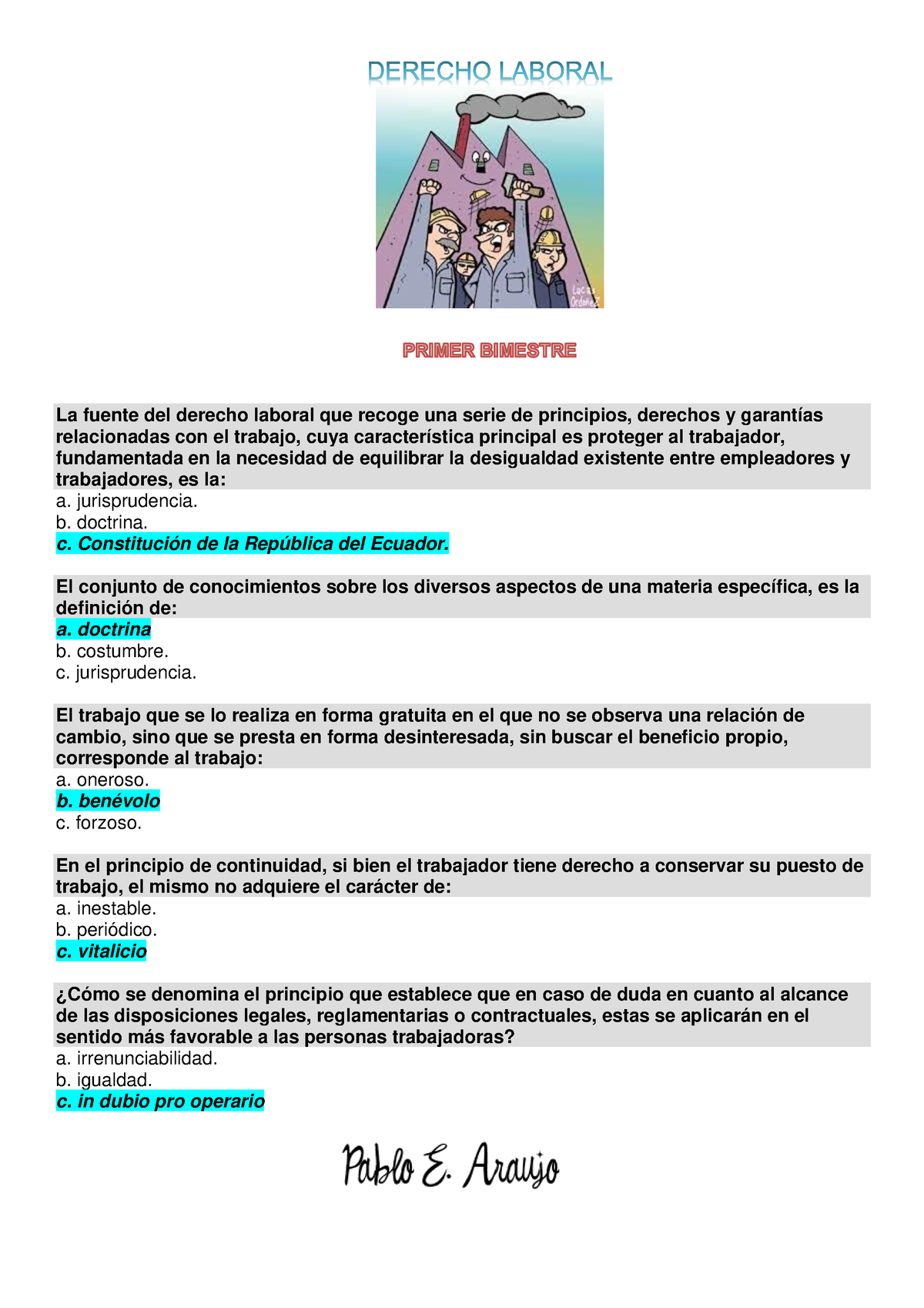 01 Derecho Laboral Banco DE Preguntas 2020 - La Fuente Del Derecho ...