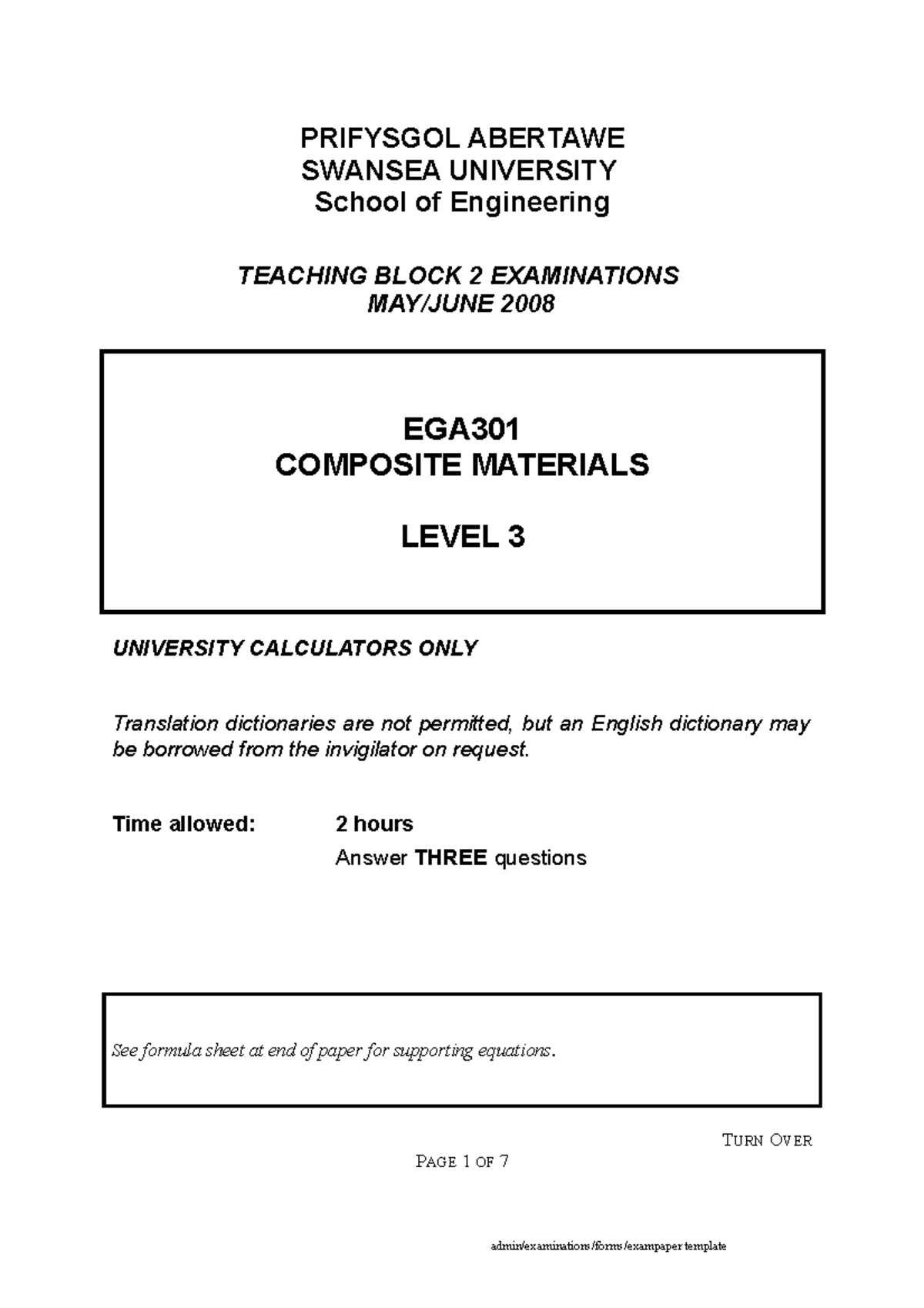 Composite Materals - 2008 Paper - PRIFYSGOL ABERTAWE SWANSEA UNIVERSITY ...