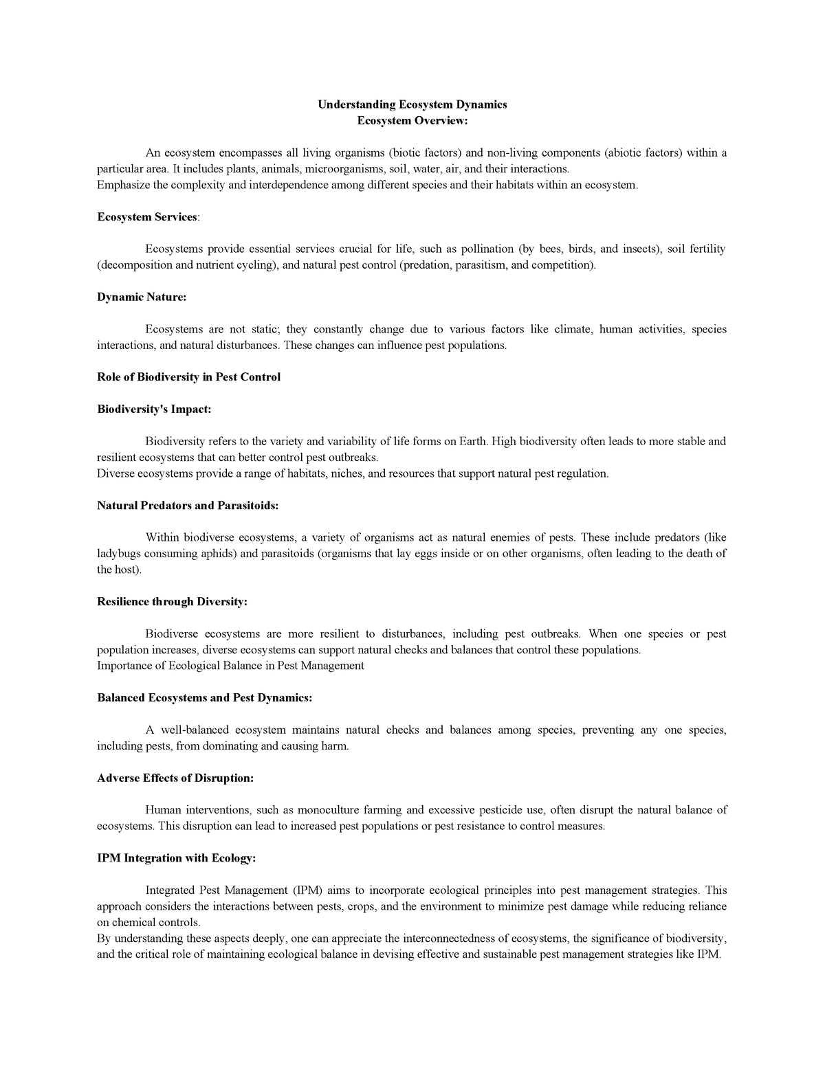 IPMIntegrated-Pest-Management - Understanding Ecosystem Dynamics ...