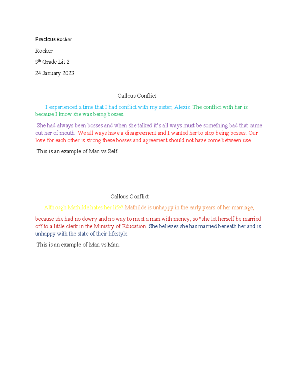 Document 2 - idk - Precious Rocker Rocker 9 th Grade Lit 2 24 January ...