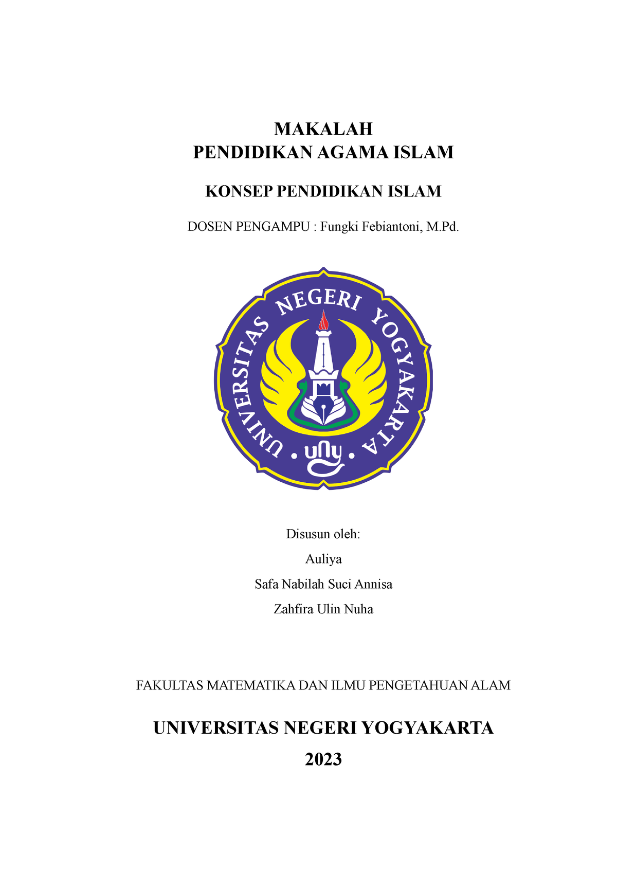 Agama Islam - MAKALAH PENDIDIKAN AGAMA ISLAM KONSEP PENDIDIKAN ISLAM ...